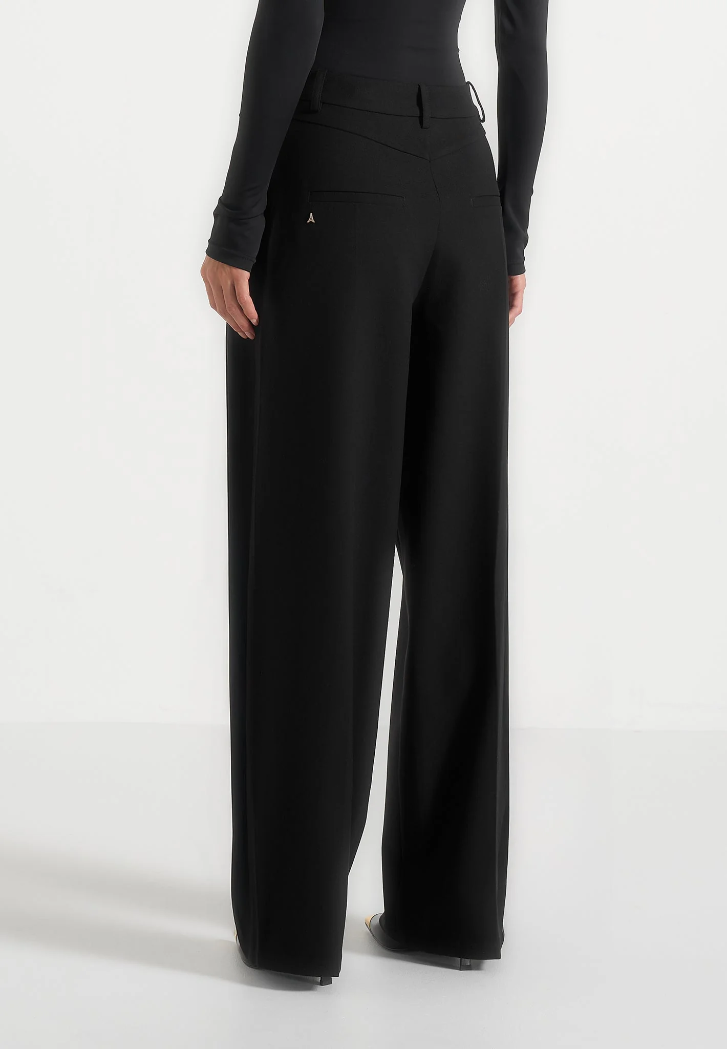 Colette - Tailored Wrap Pleat Trousers - Black - Image 4
