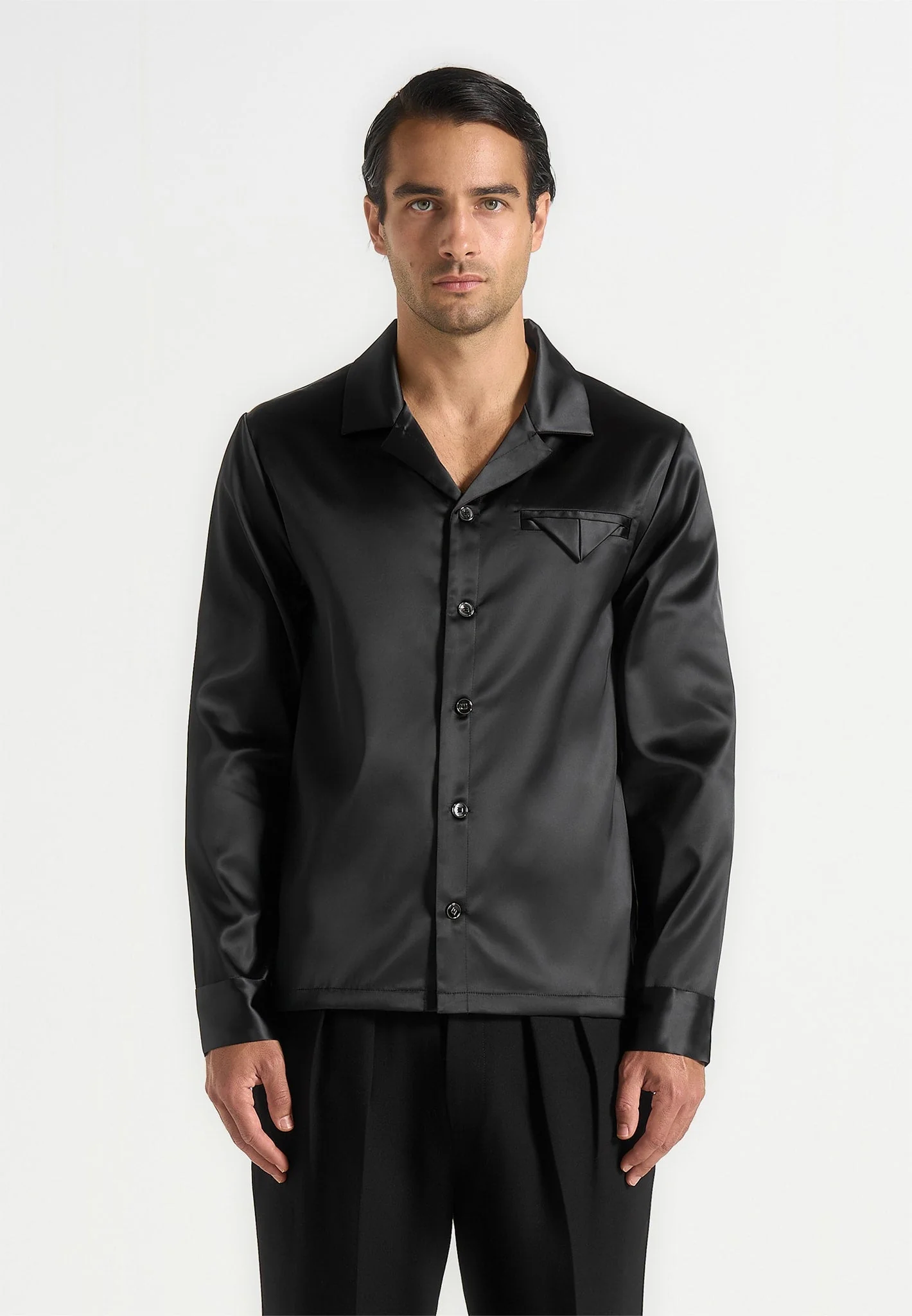 Constant - Satin Shirt - Black - Image 4