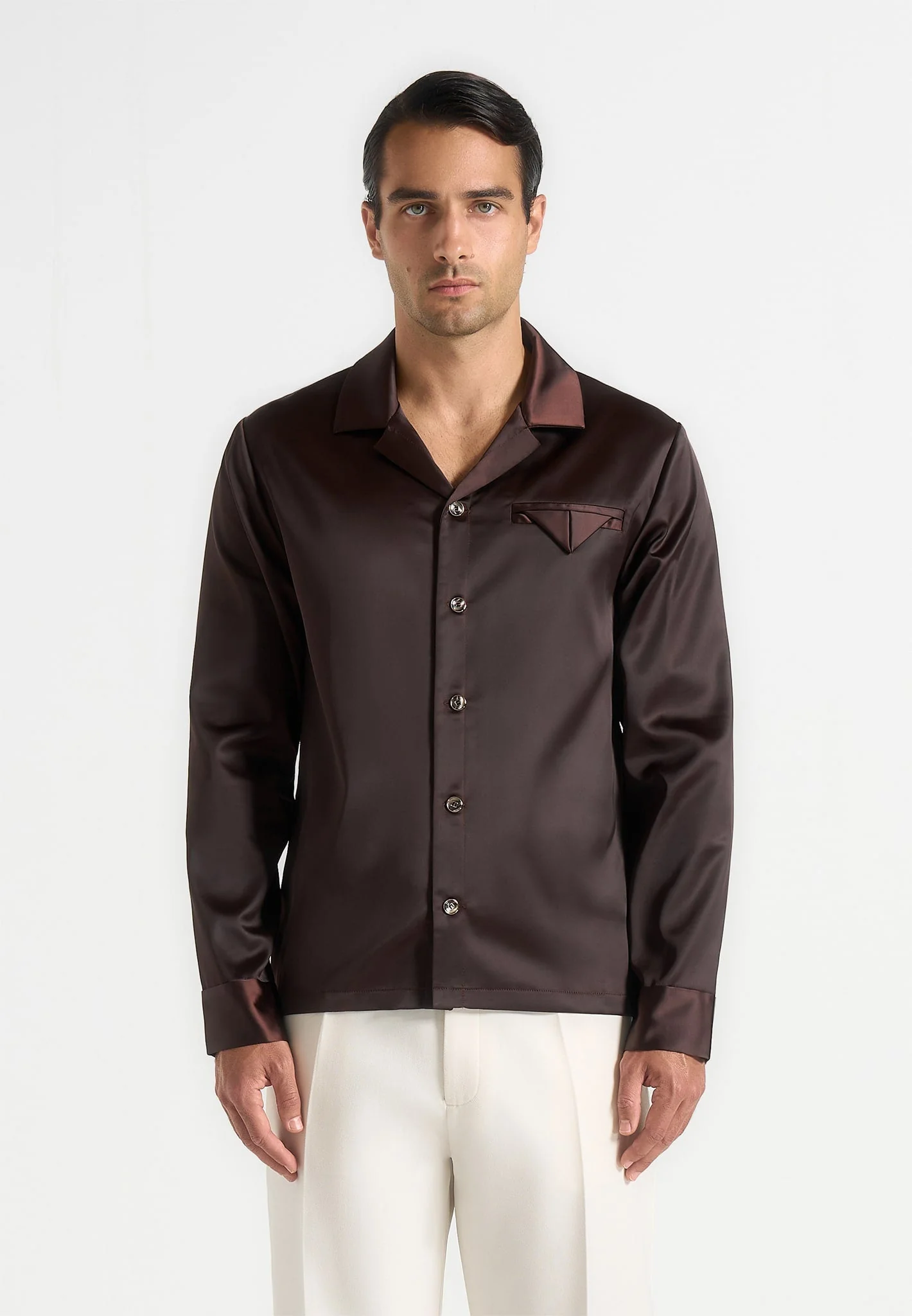 Constant - Satin Shirt - Brown - Image 4