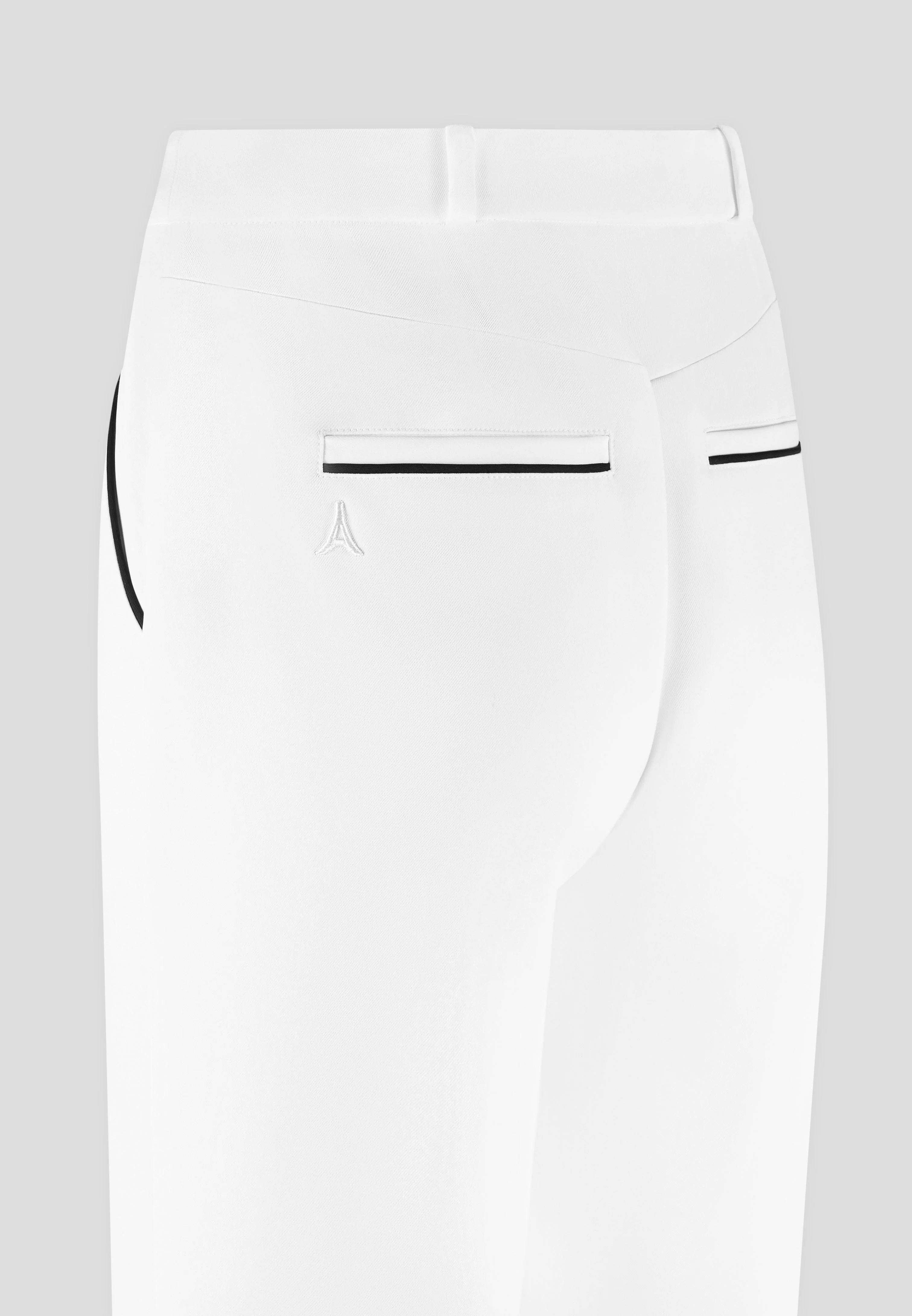 Mina - Contrast Piped Pleated Trousers - White/Black - Image 7