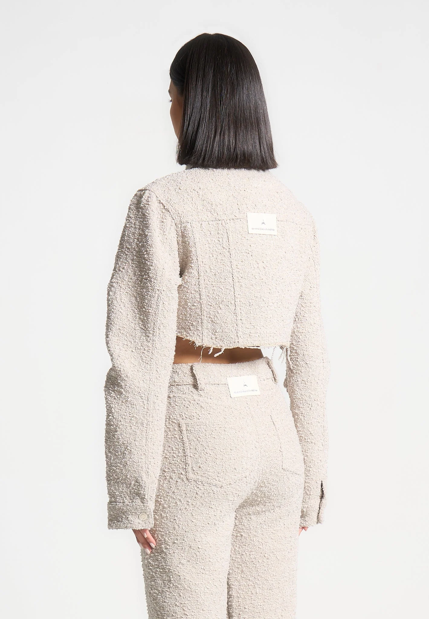 Catherine - Cropped Boucle Jacket - Beige - Image 4