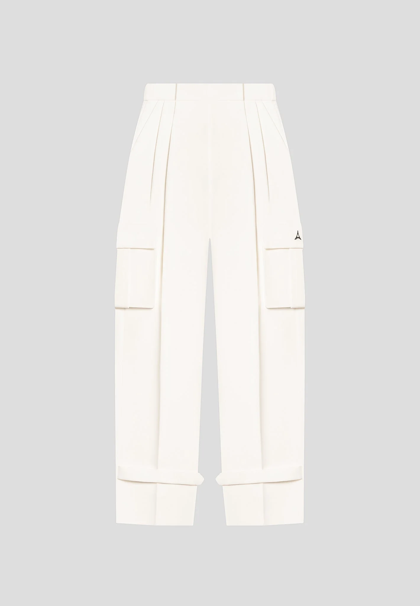 Danielle - Tailored Pleated Cargo Trousers - Off White - Image 5