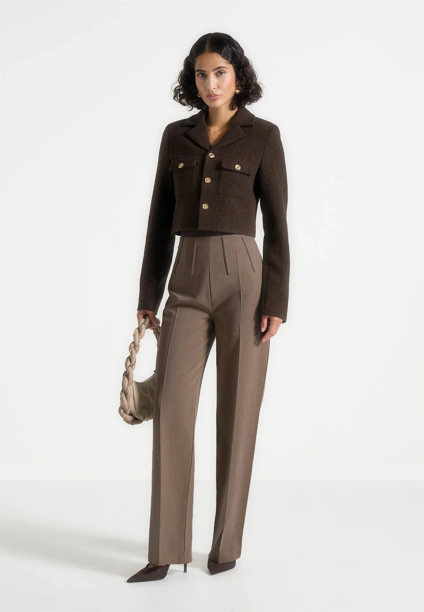 Daphina - Tailored Wool Jacket - Brown - Image 2