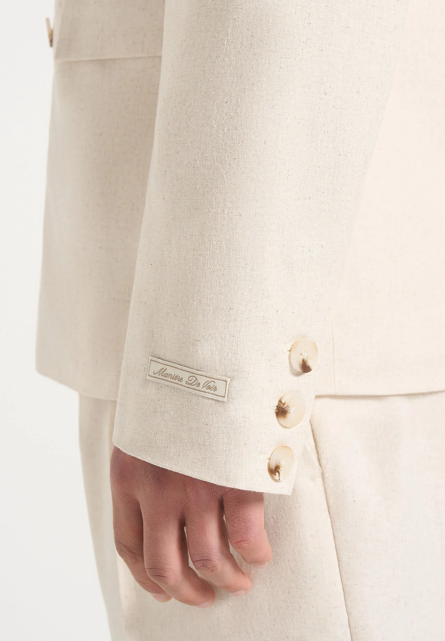 Didier - Double Breasted Linen Blazer - Natural - Image 5