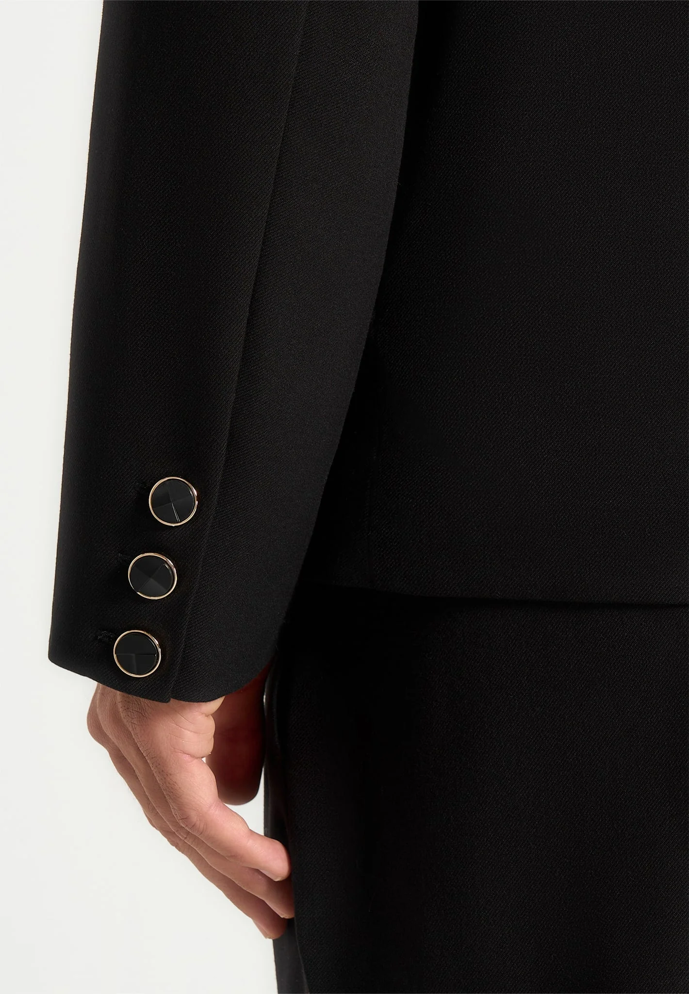 Didier - Double Breasted Tailored Suit Jacket - Black - Image 4