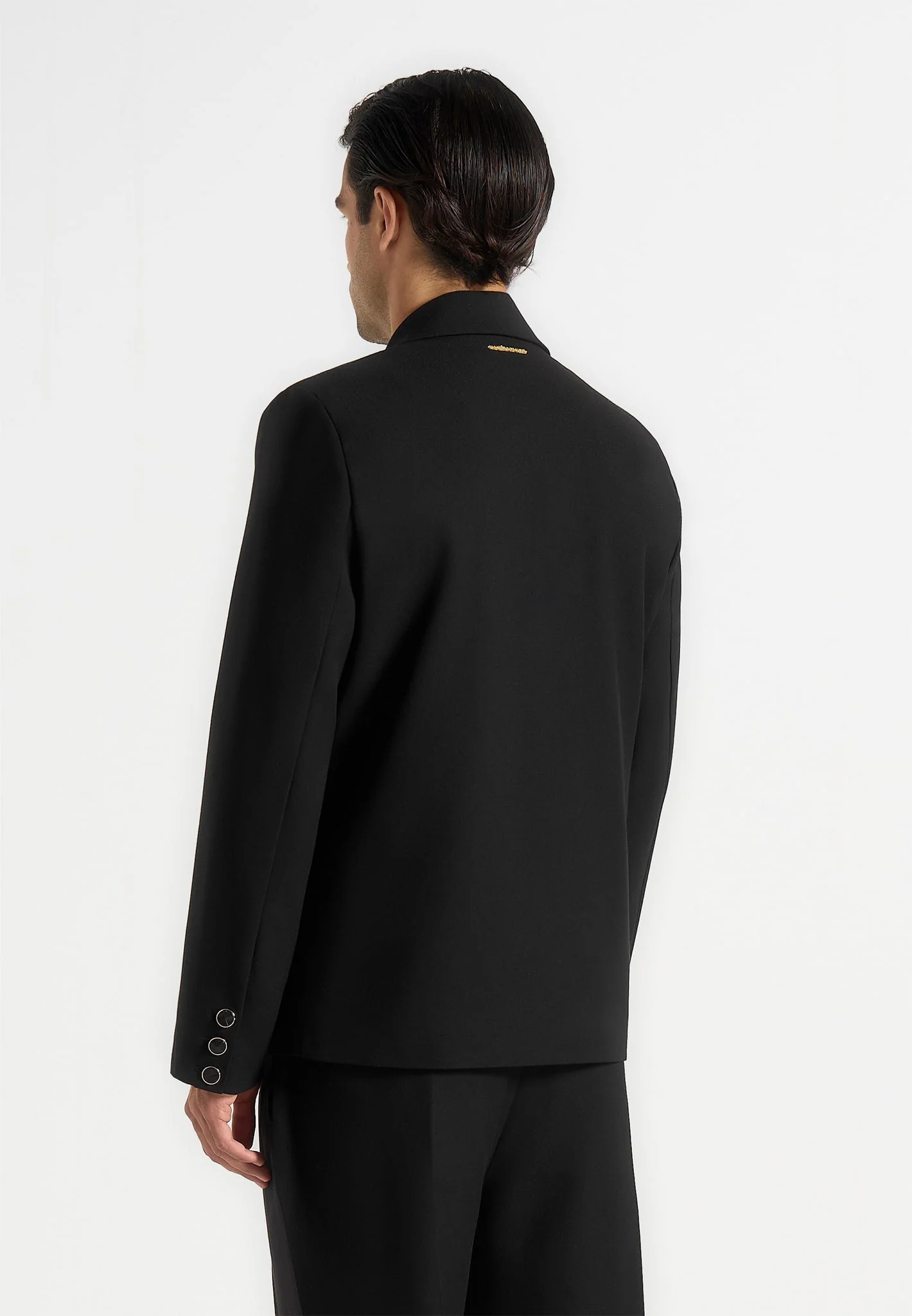Didier - Double Breasted Tailored Suit Jacket - Black - Image 5