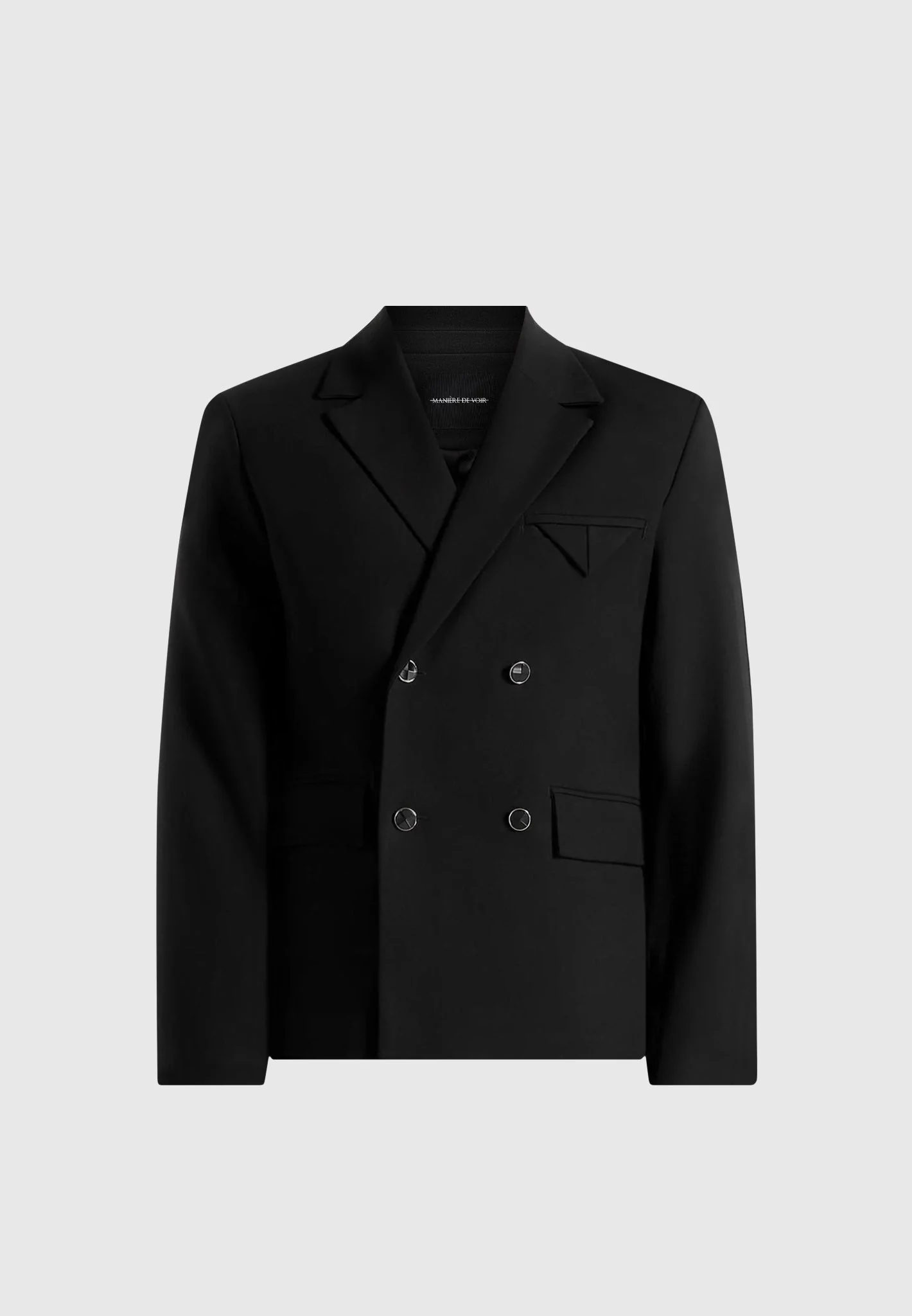 Didier - Double Breasted Tailored Suit Jacket - Black - Image 6