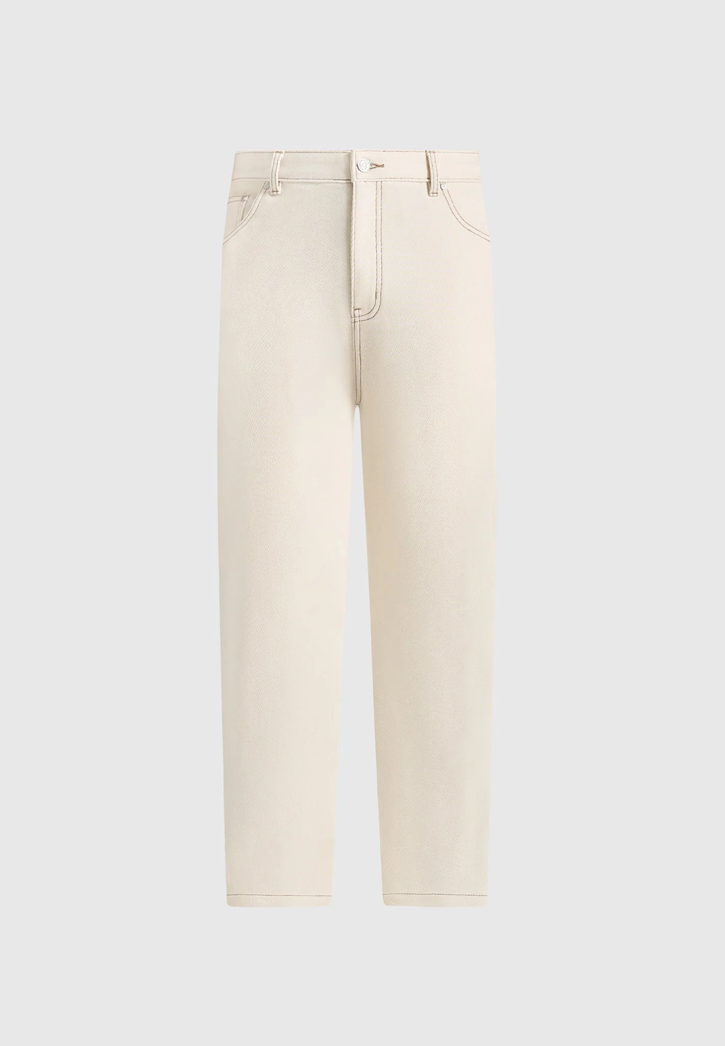 DN001 - Tapered Fit Jeans - Cream - Image 5