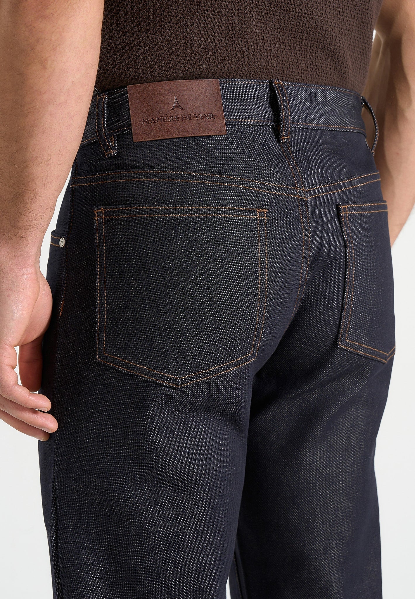 DN001 - Tapered Fit Denim Jeans - Indigo - Image 3