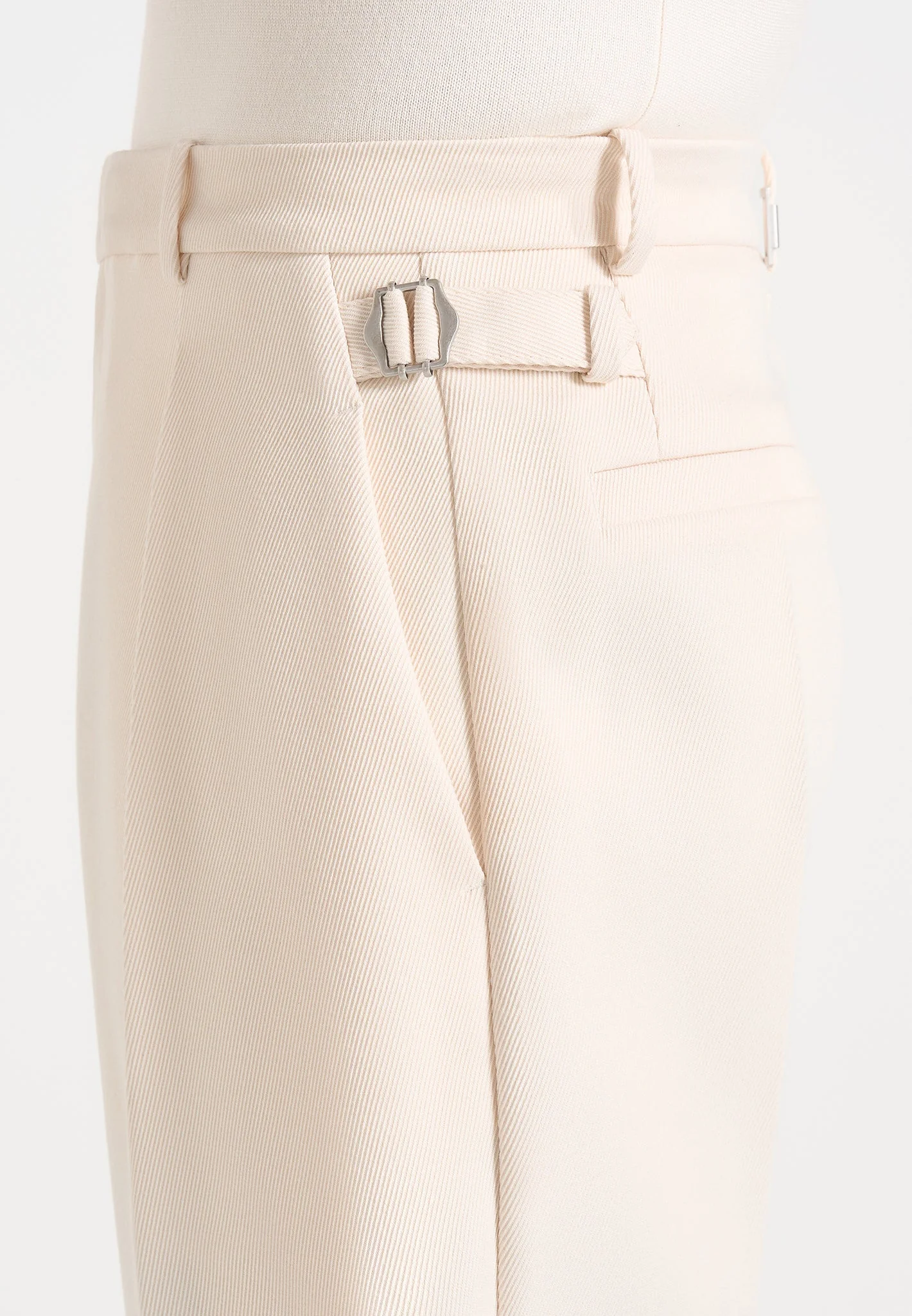 Dorian - Pleated Tailored Pants - Cream - Image 3