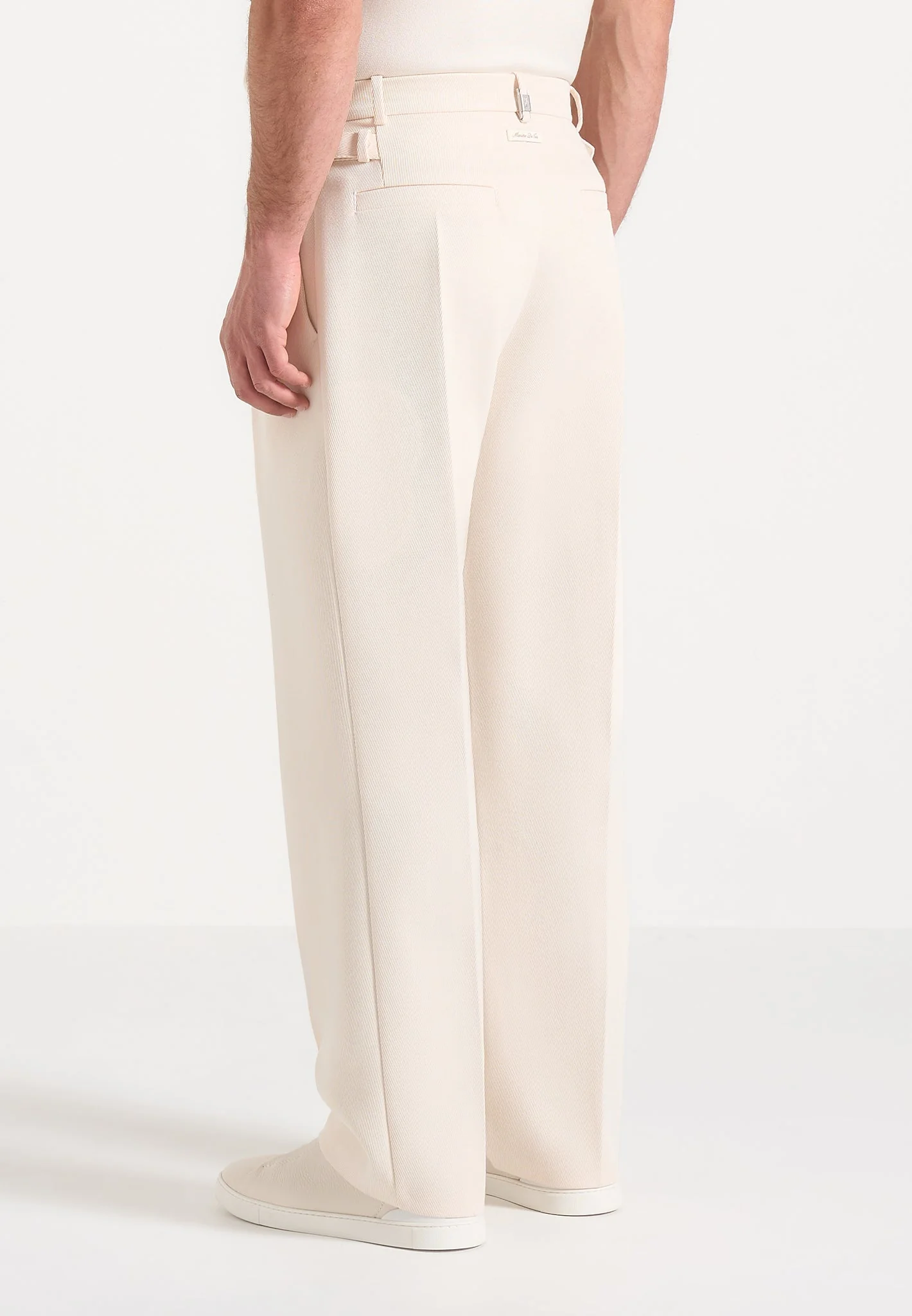 Dorian - Pleated Tailored Pants - Cream - Image 4