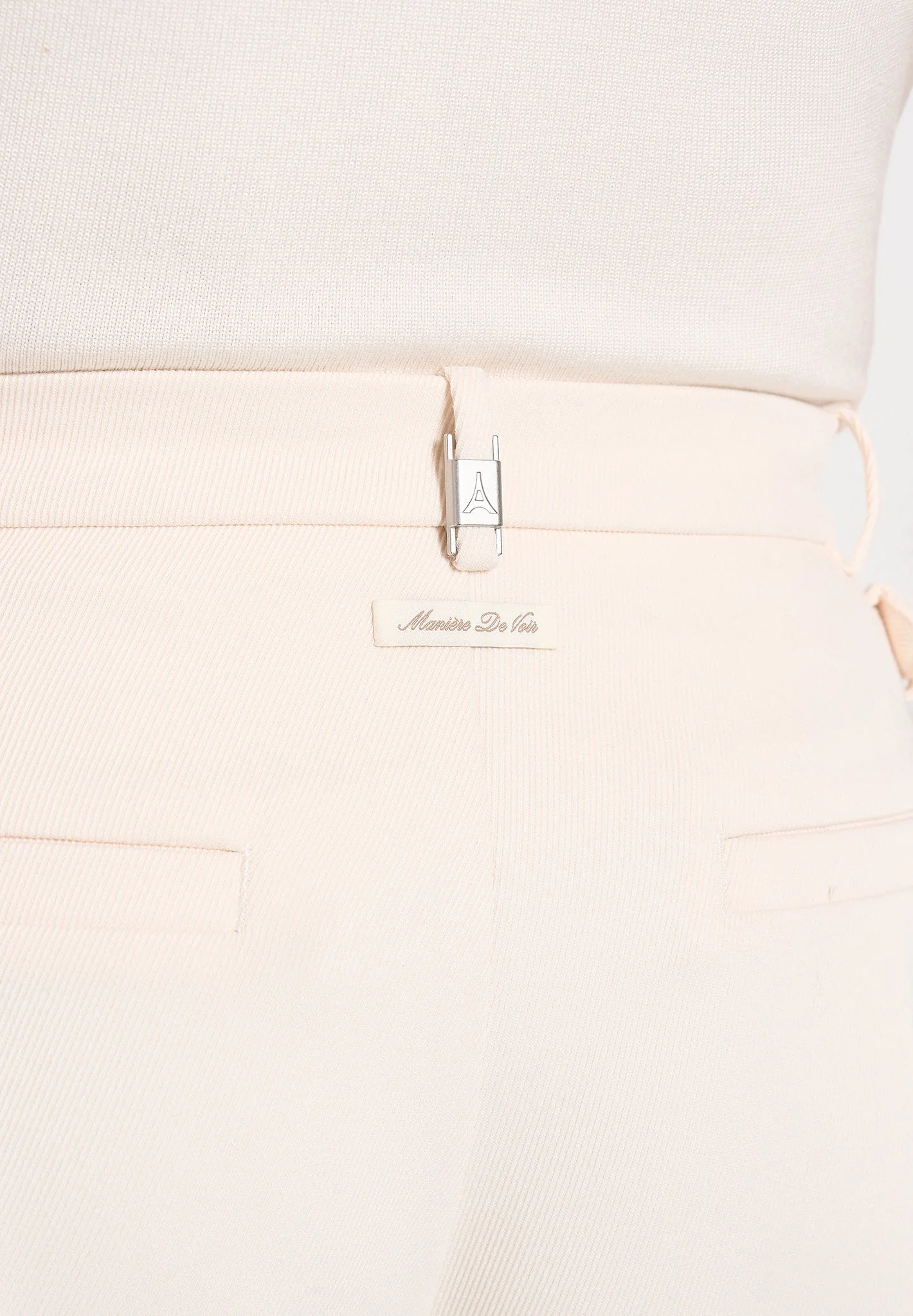 Dorian - Pleated Tailored Pants - Cream - Image 5