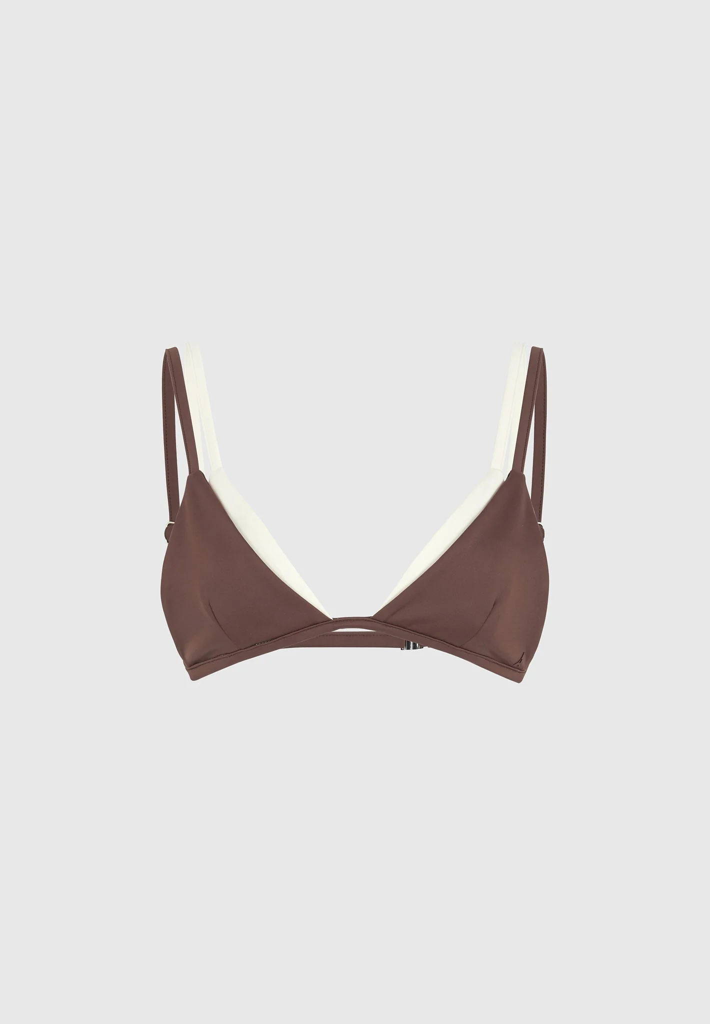 Lydie - Double Layer Bikini Top - Brown/Cream - Image 6