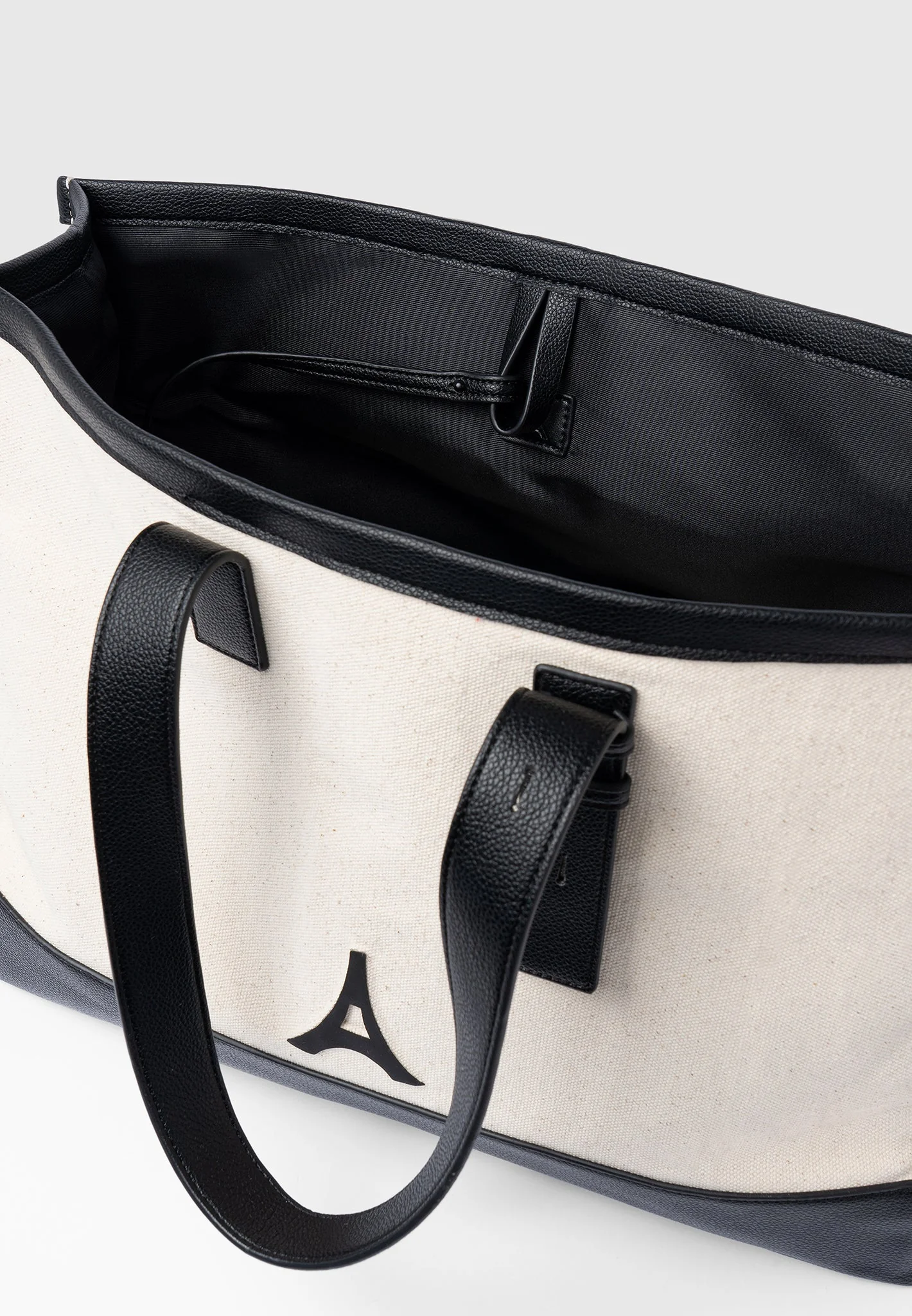 Romane - Eiffel Detail Canvas Tote Bag - Beige/Black - Image 5