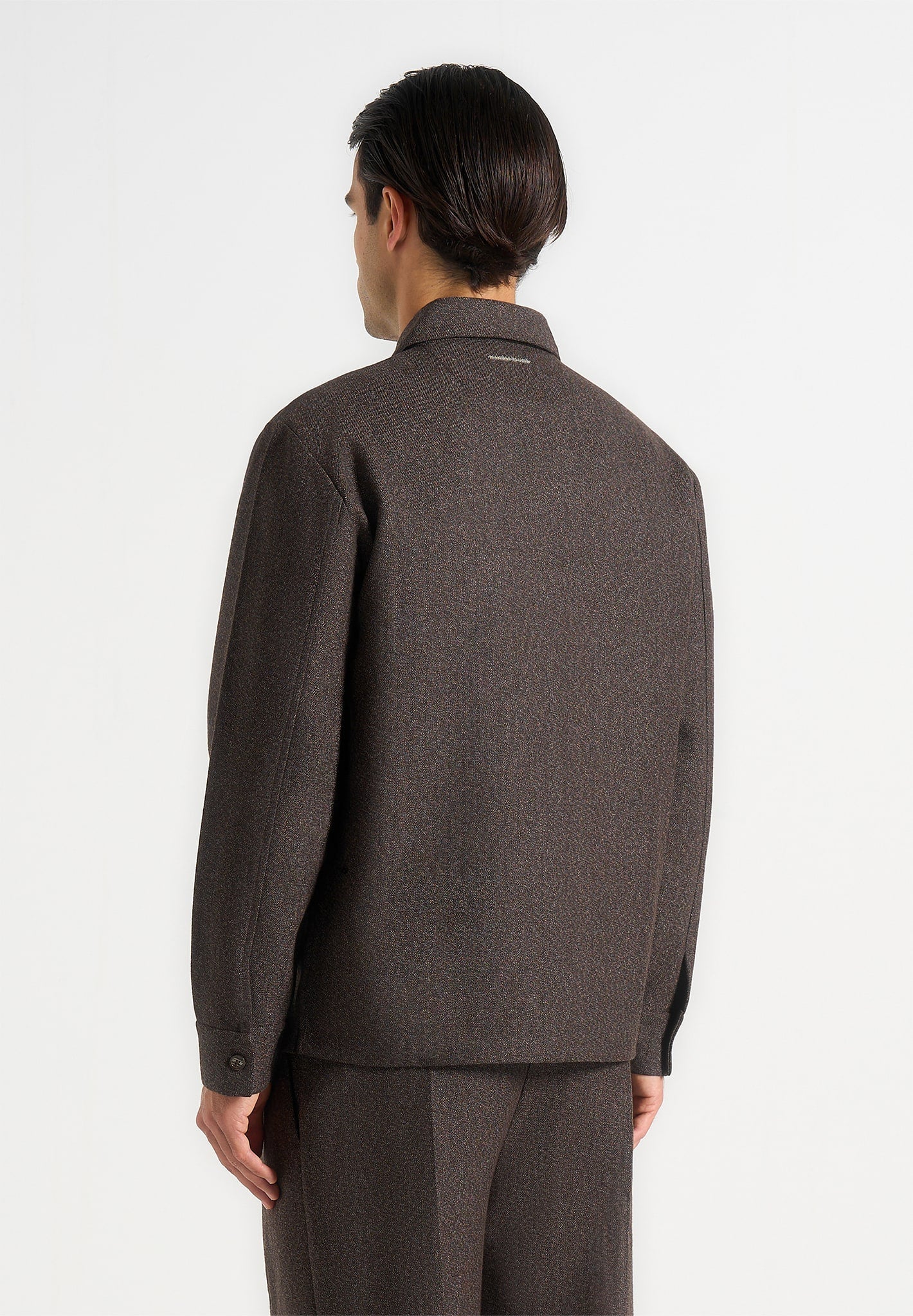 Elliot - Melange Tailored Shirt - Brown - Image 4