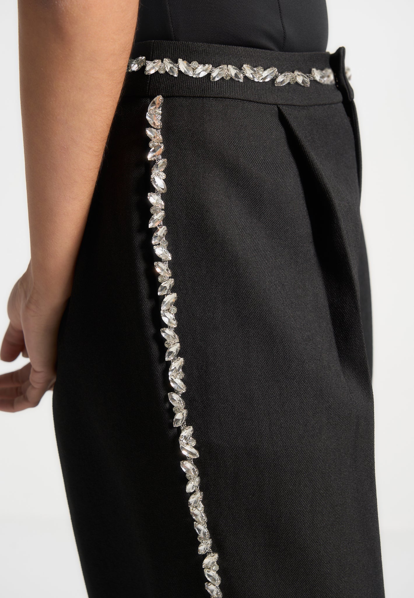 Patricia - Embellished Tailored Trousers - Black - Image 4