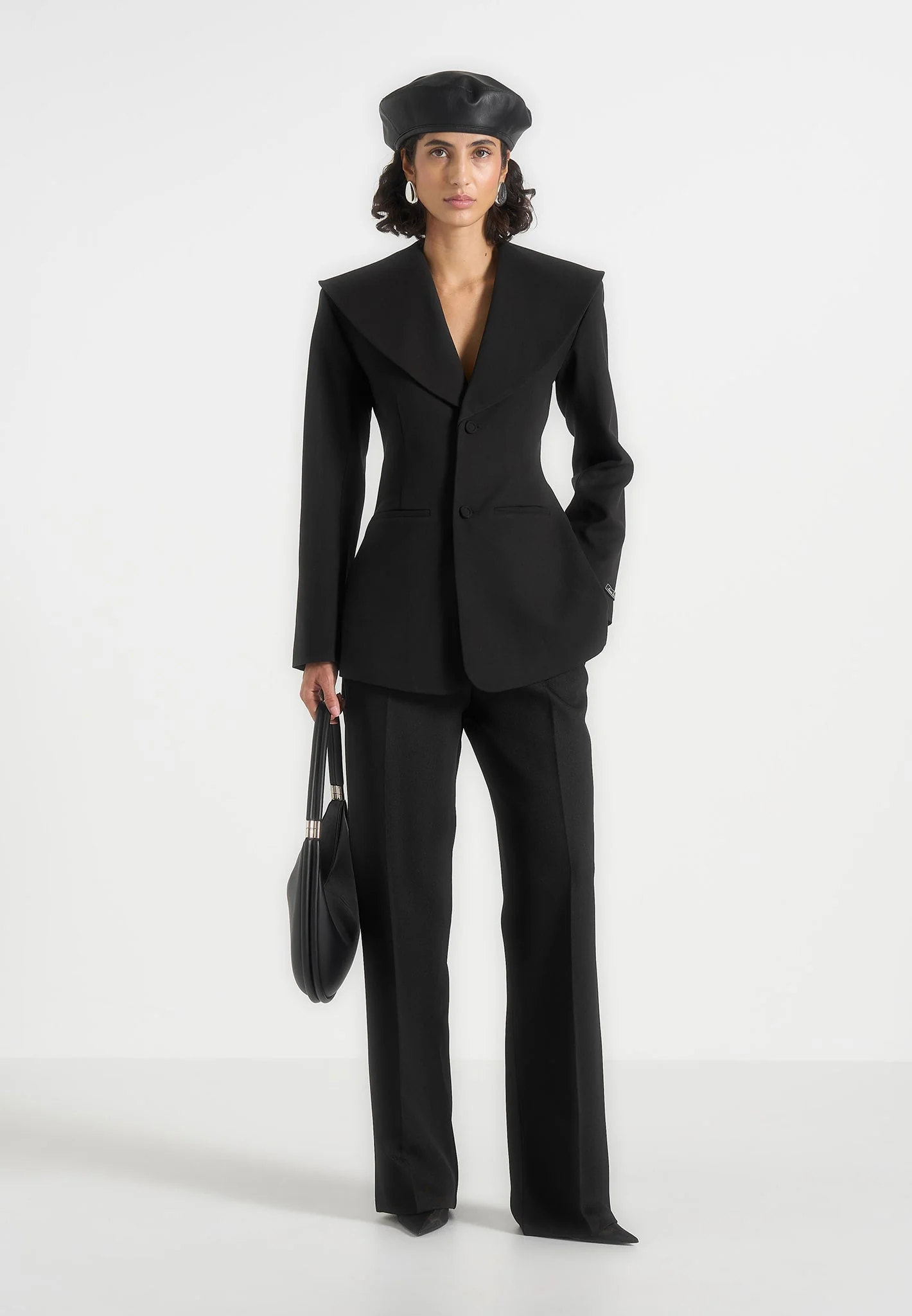 Emy - Shawl Hourglass Blazer - Black - Image 2