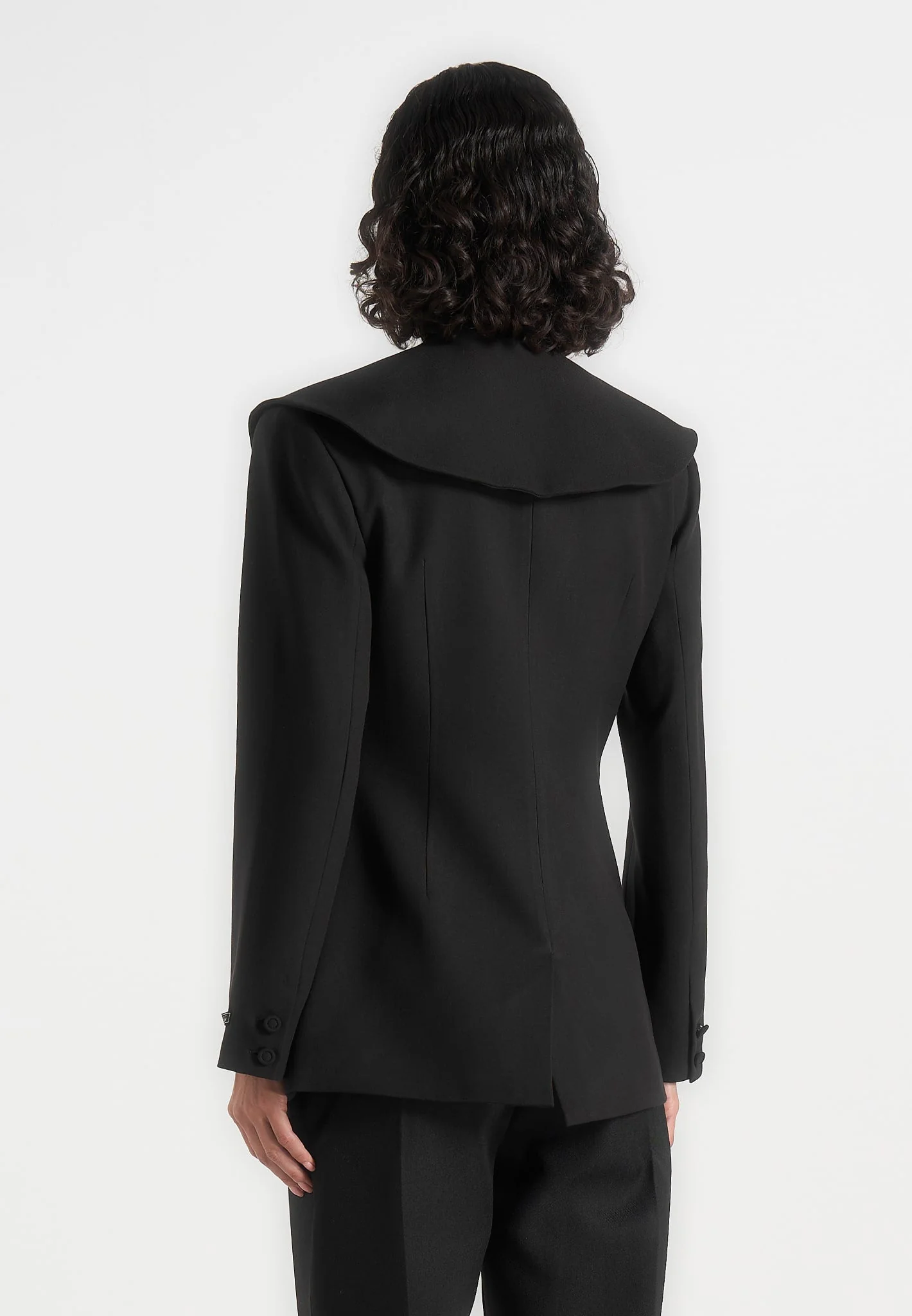 Emy - Shawl Hourglass Blazer - Black - Image 4