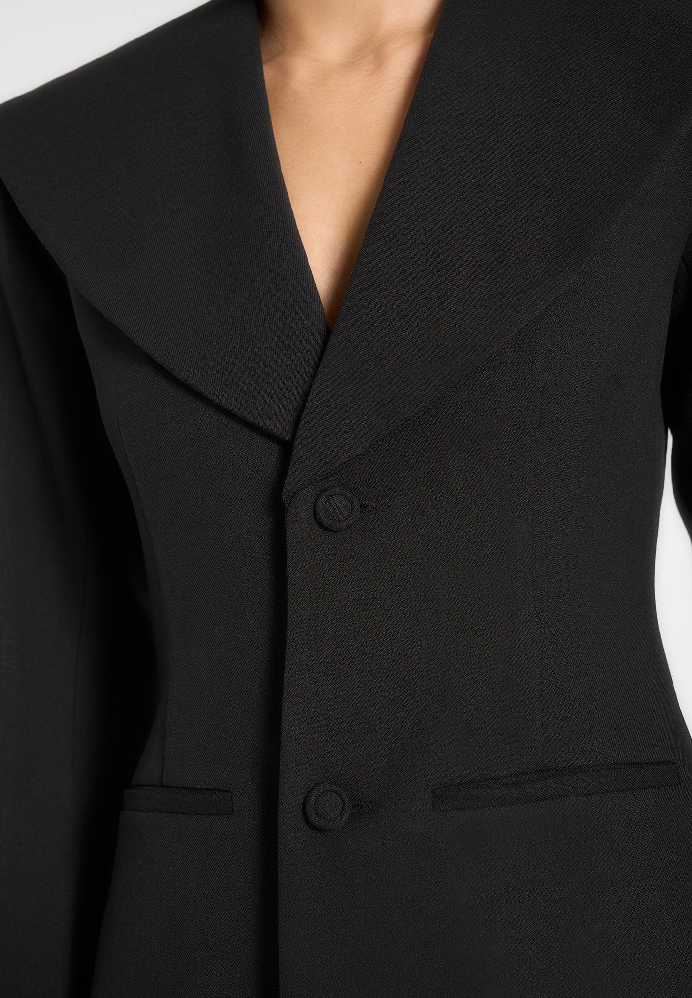 Emy - Shawl Hourglass Blazer - Black - Image 5