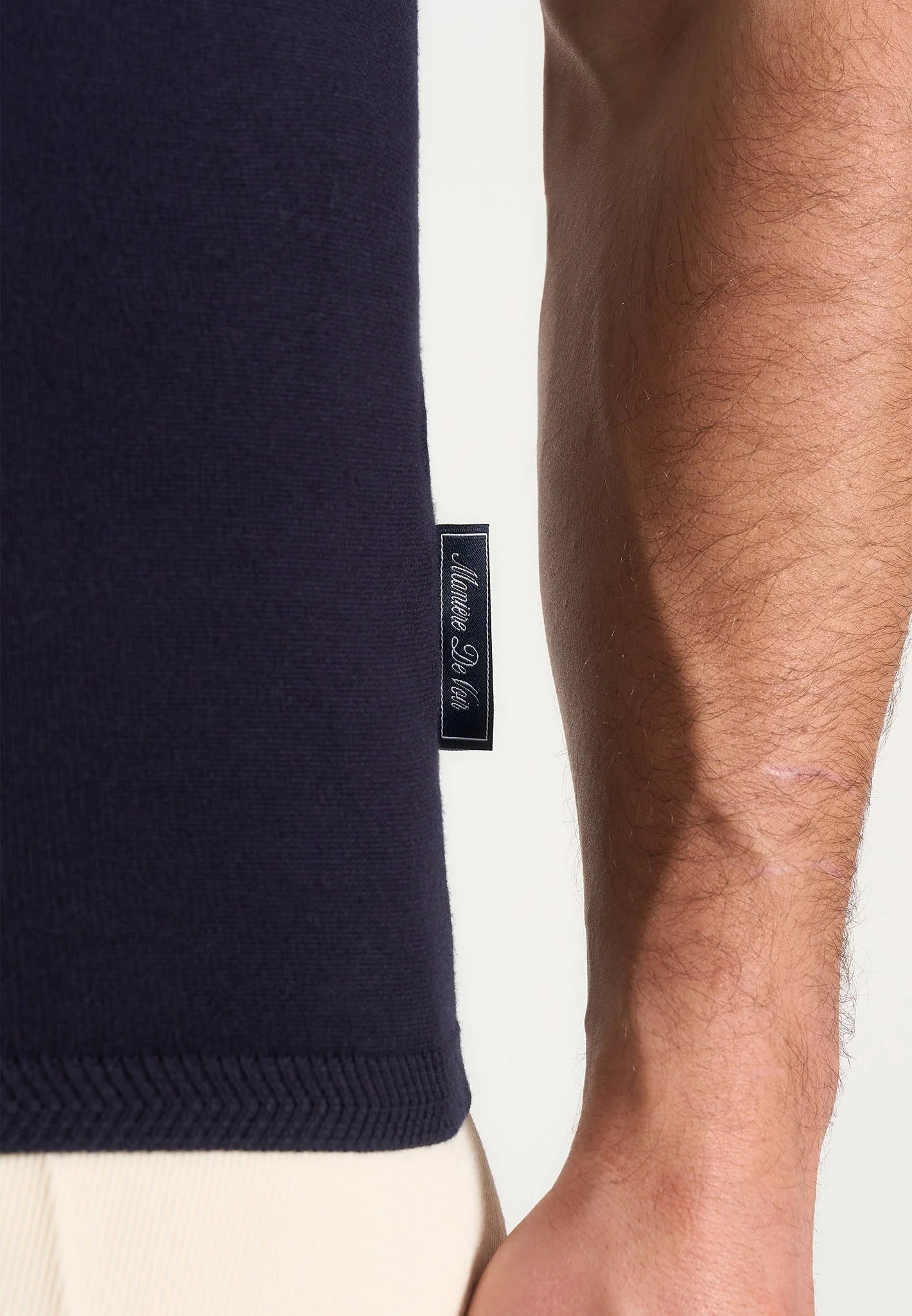 Enzo - Colour Block Polo Top - Navy - Image 4