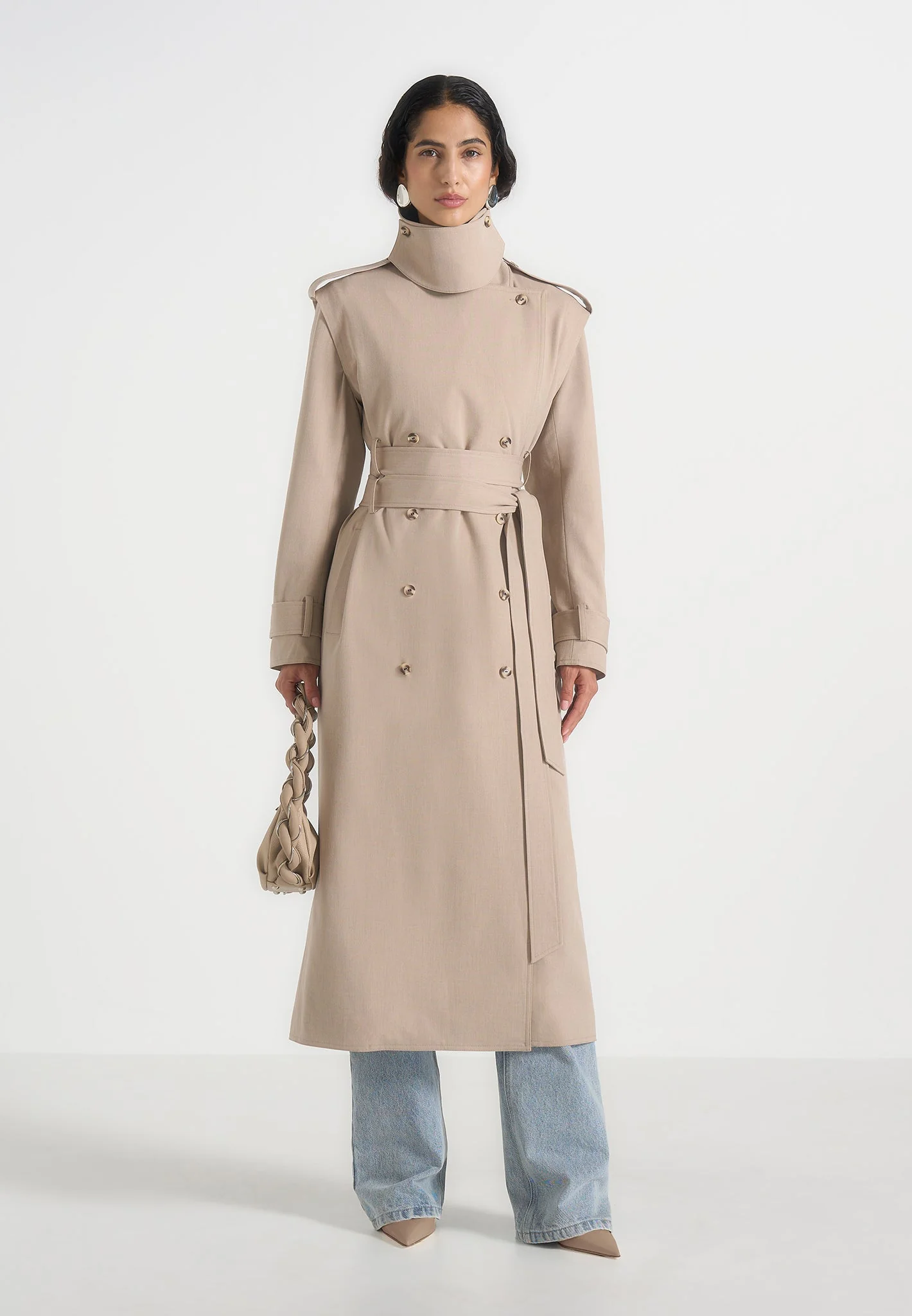 Esther - Trench Coat With Double Belt - Taupe - Image 4