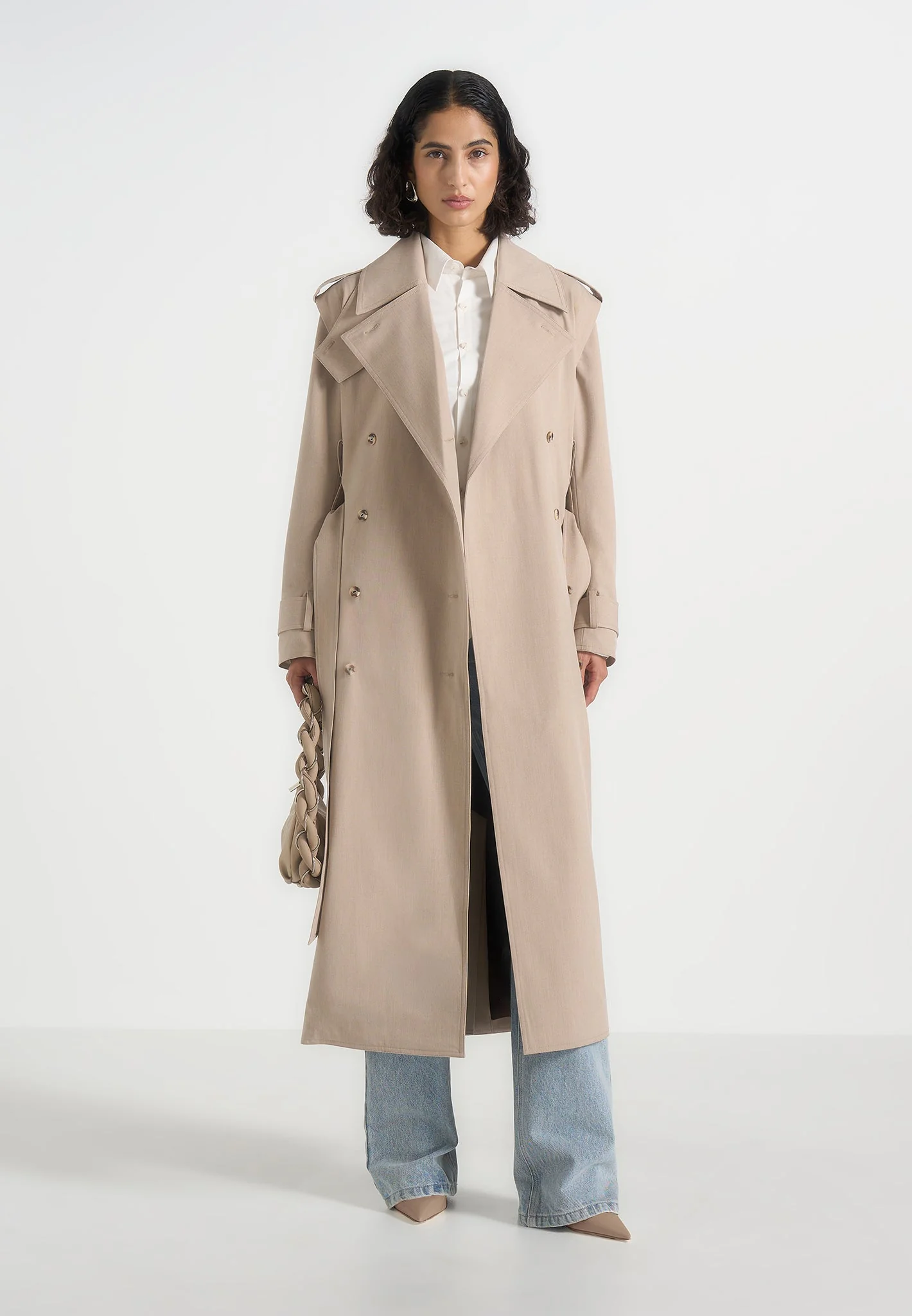 Esther - Trench Coat With Double Belt - Taupe - Image 6