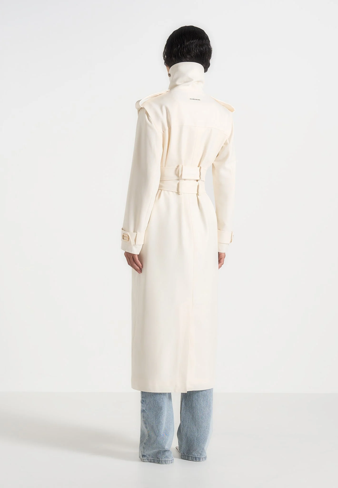 Esther - Trench Coat With Double Belt - White - Image 8
