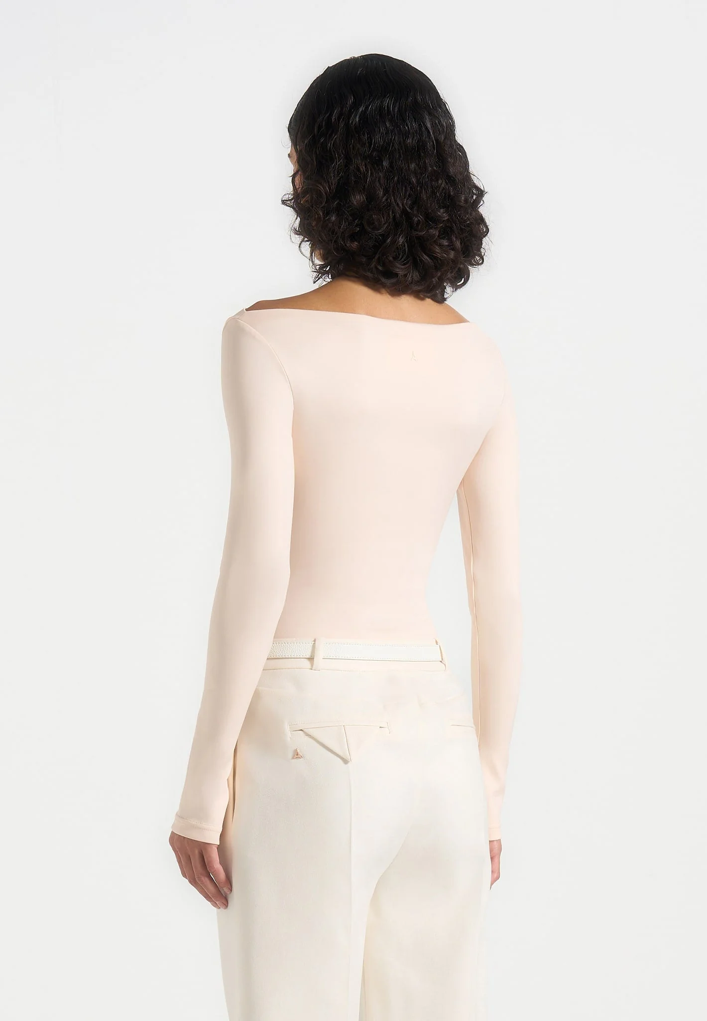 Eva - Boat Neck Bodysuit - Pale Pink - Image 3