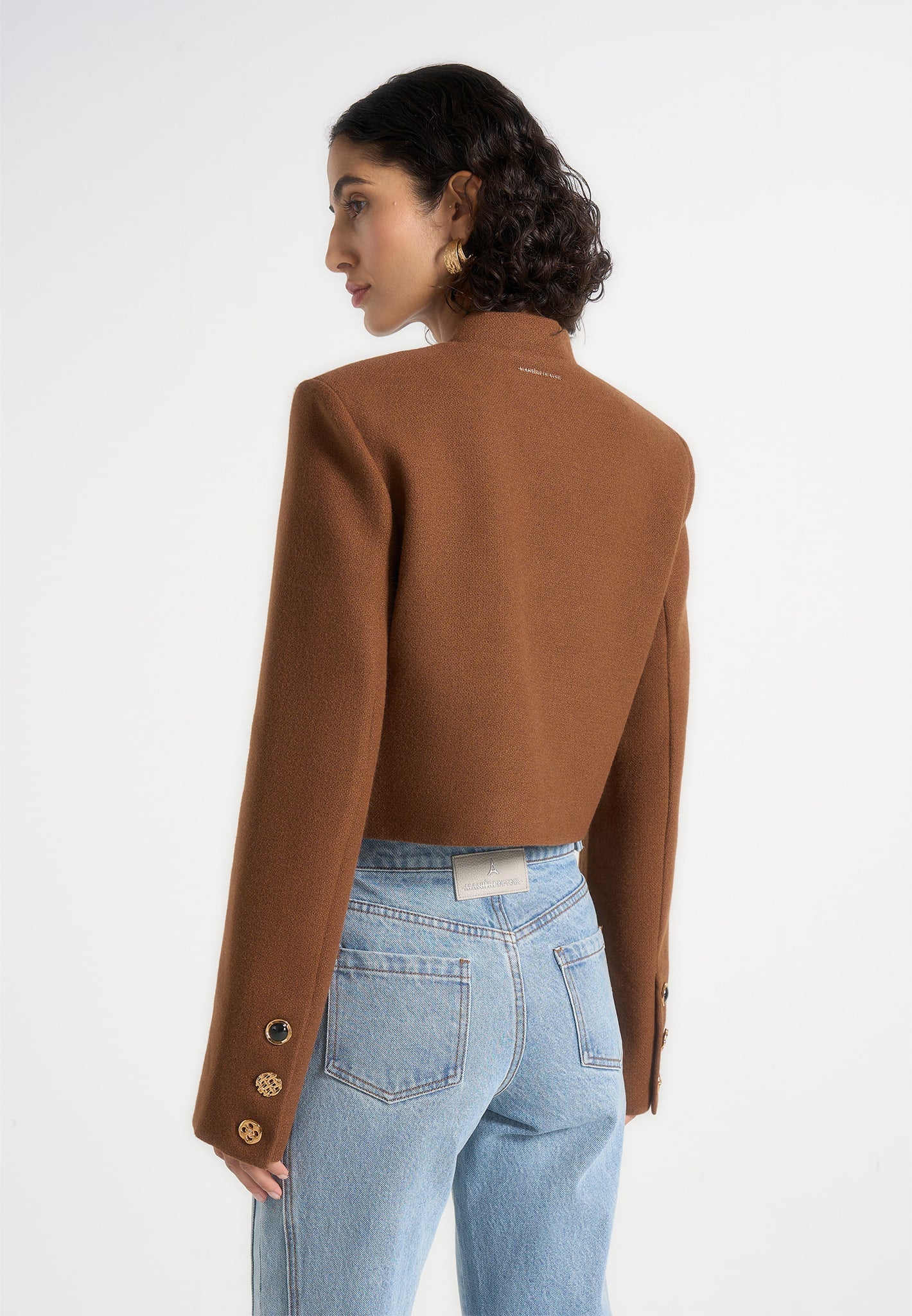 Evana - Structured Wool Jacket With Mixed Buttons - Rust - Image 6