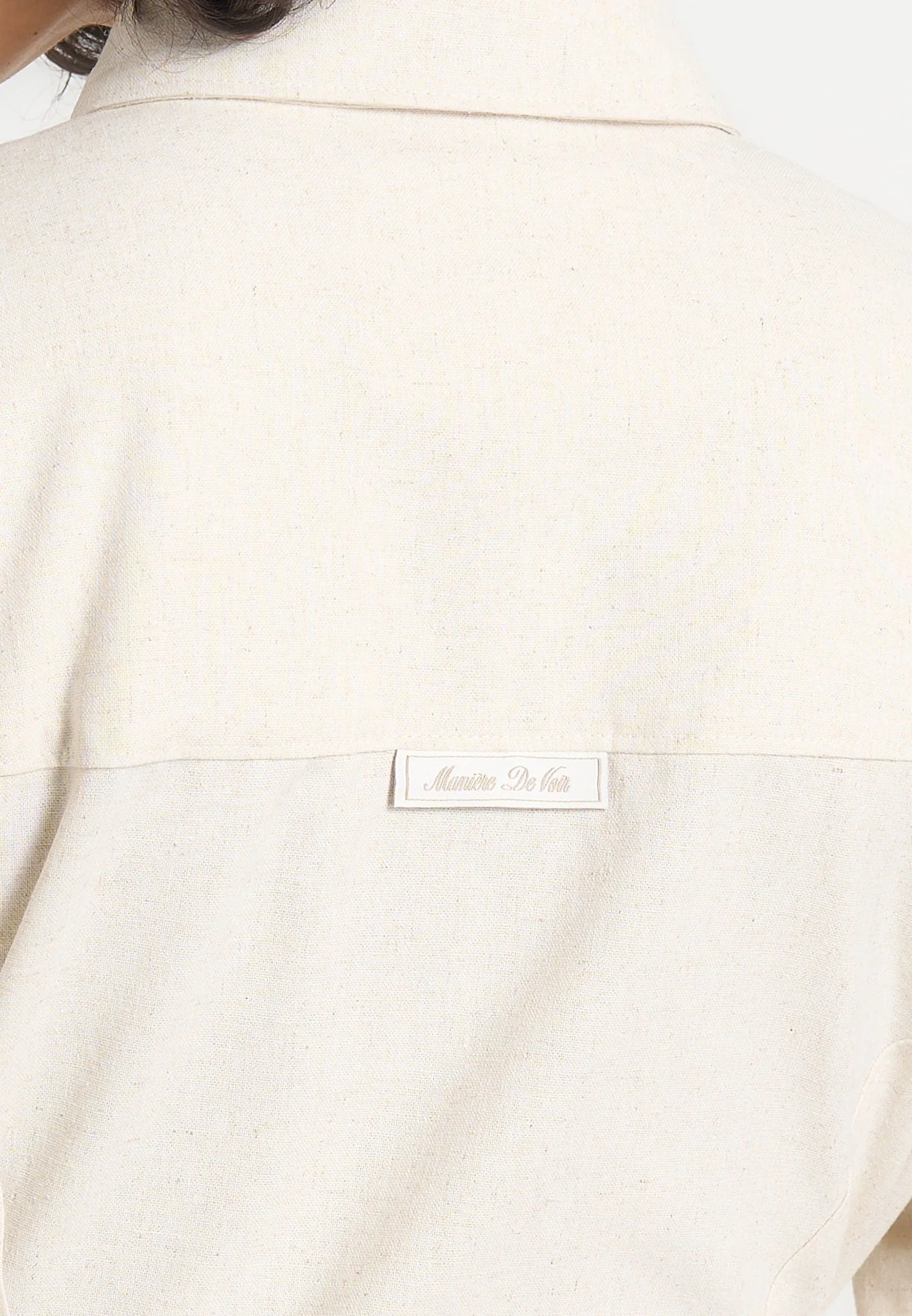 Fern - Linen Midi Shirt Dress With Tie Waist - Natural - Image 4