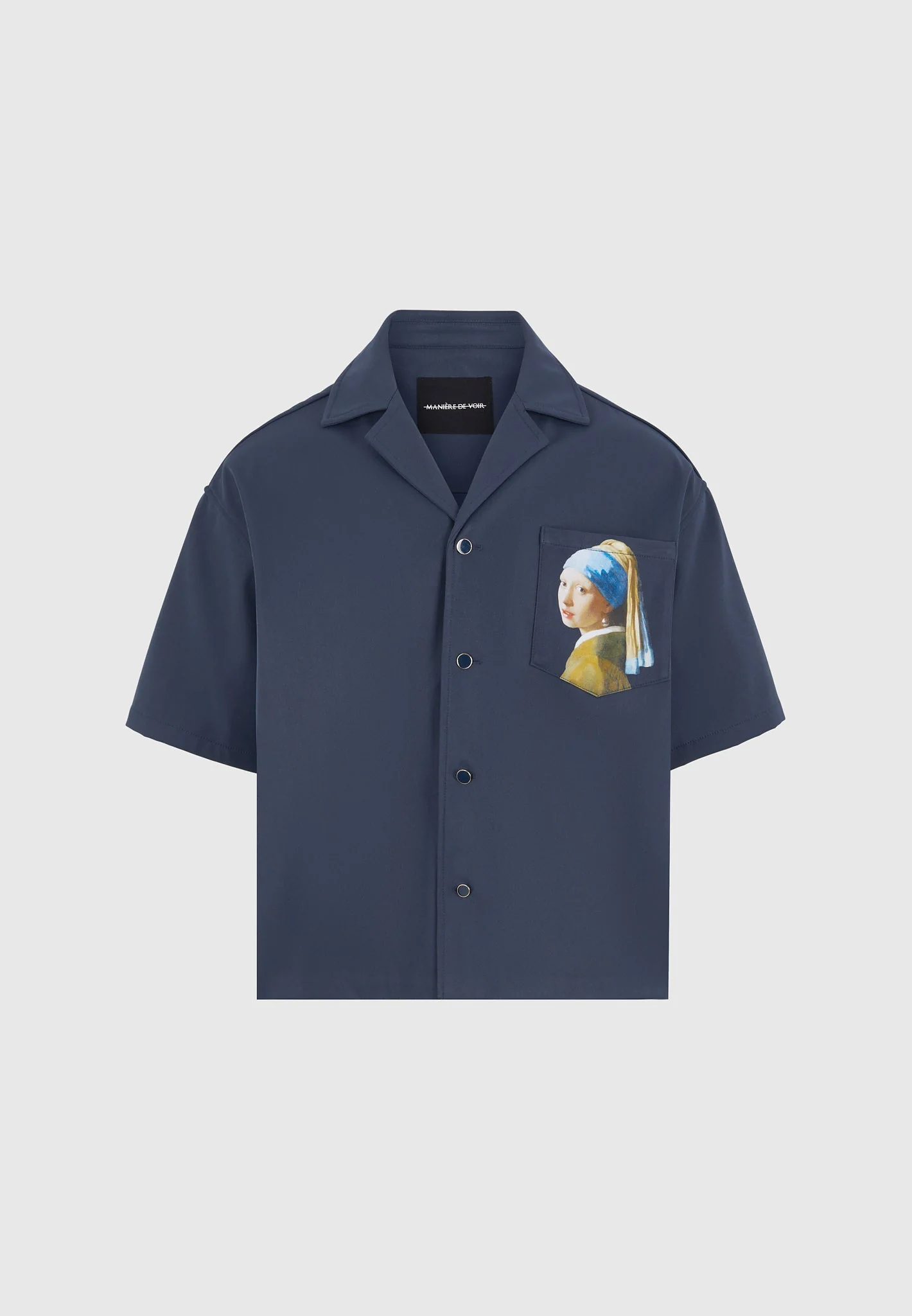 Stephane - "A Girl With A Pearl Earring" Boxy Shirt - Indigo - Image 5