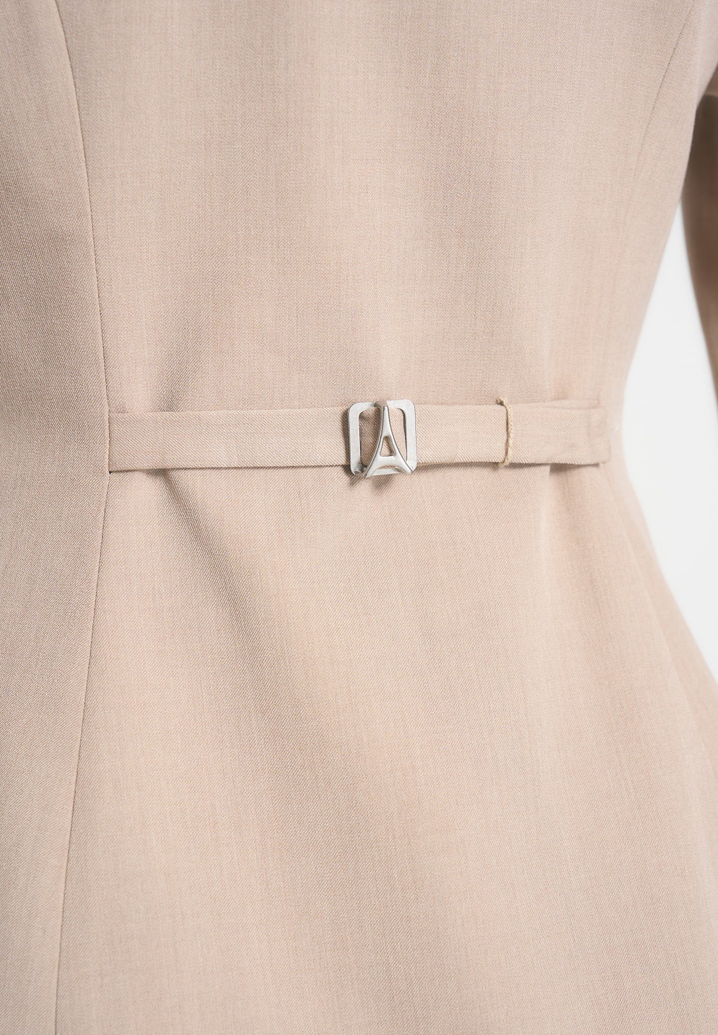 Harper - Tailored Cinch Blazer With Detachable Collar - Beige - Image 7