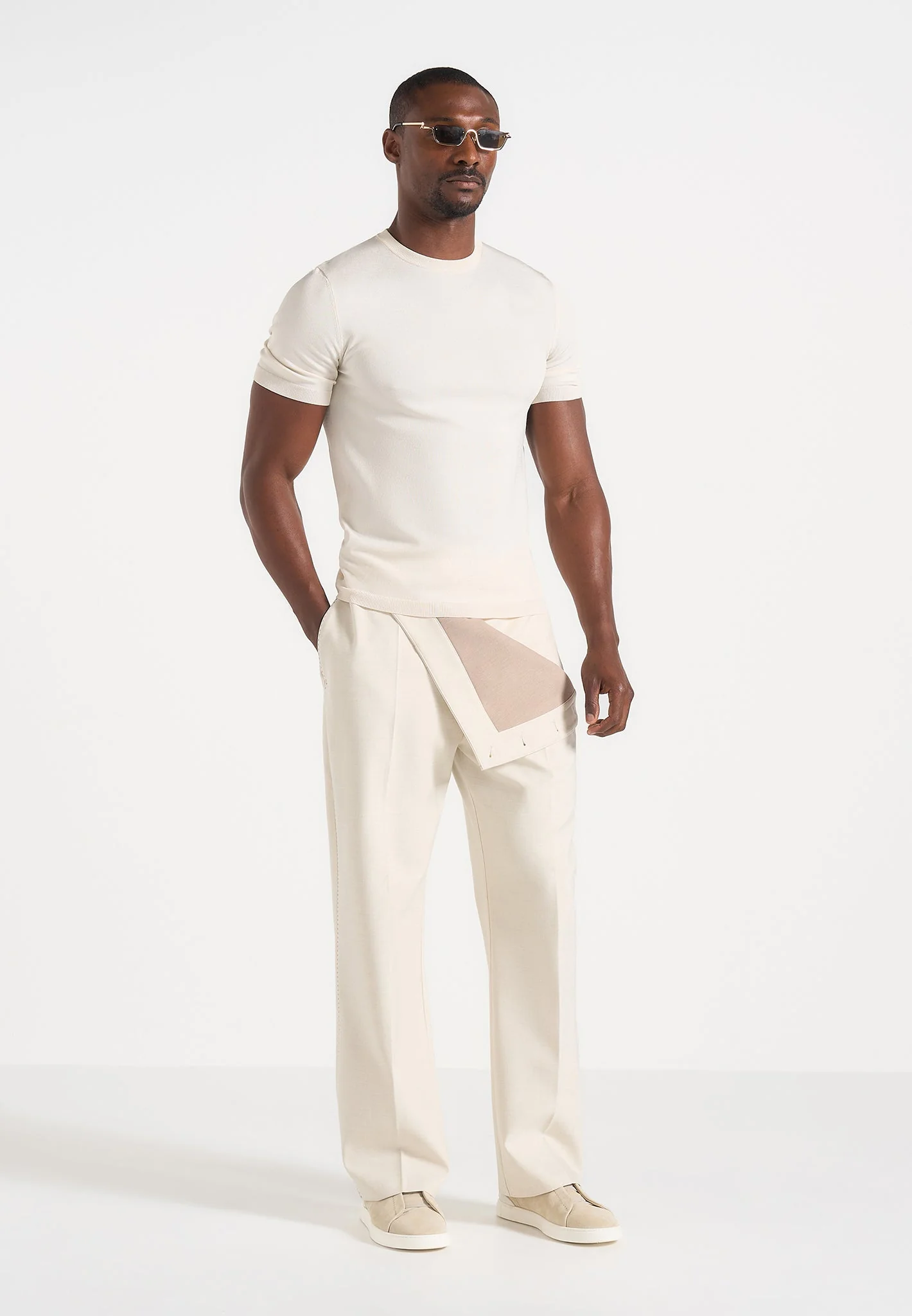 Henri - Foldover Trousers - Cream