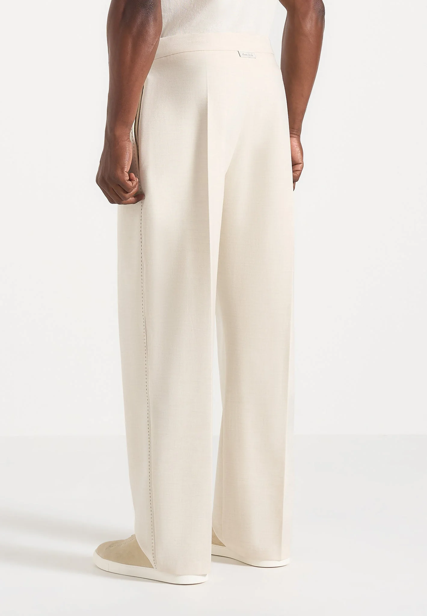Henri - Foldover Trousers - Cream - Image 4