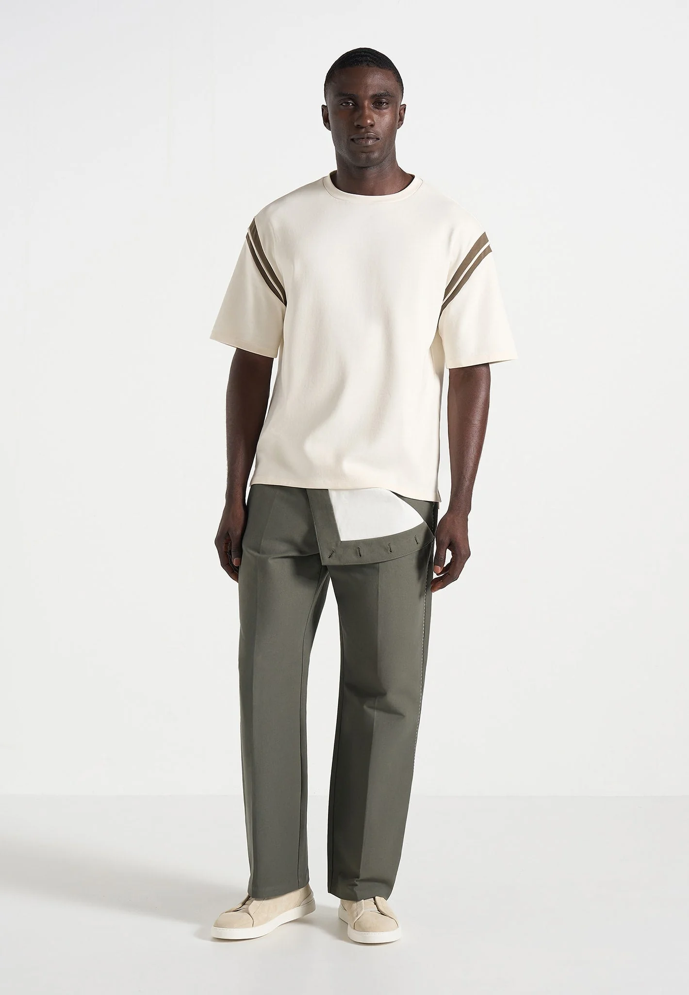 Henri - Foldover Trousers - Olive - Image 2