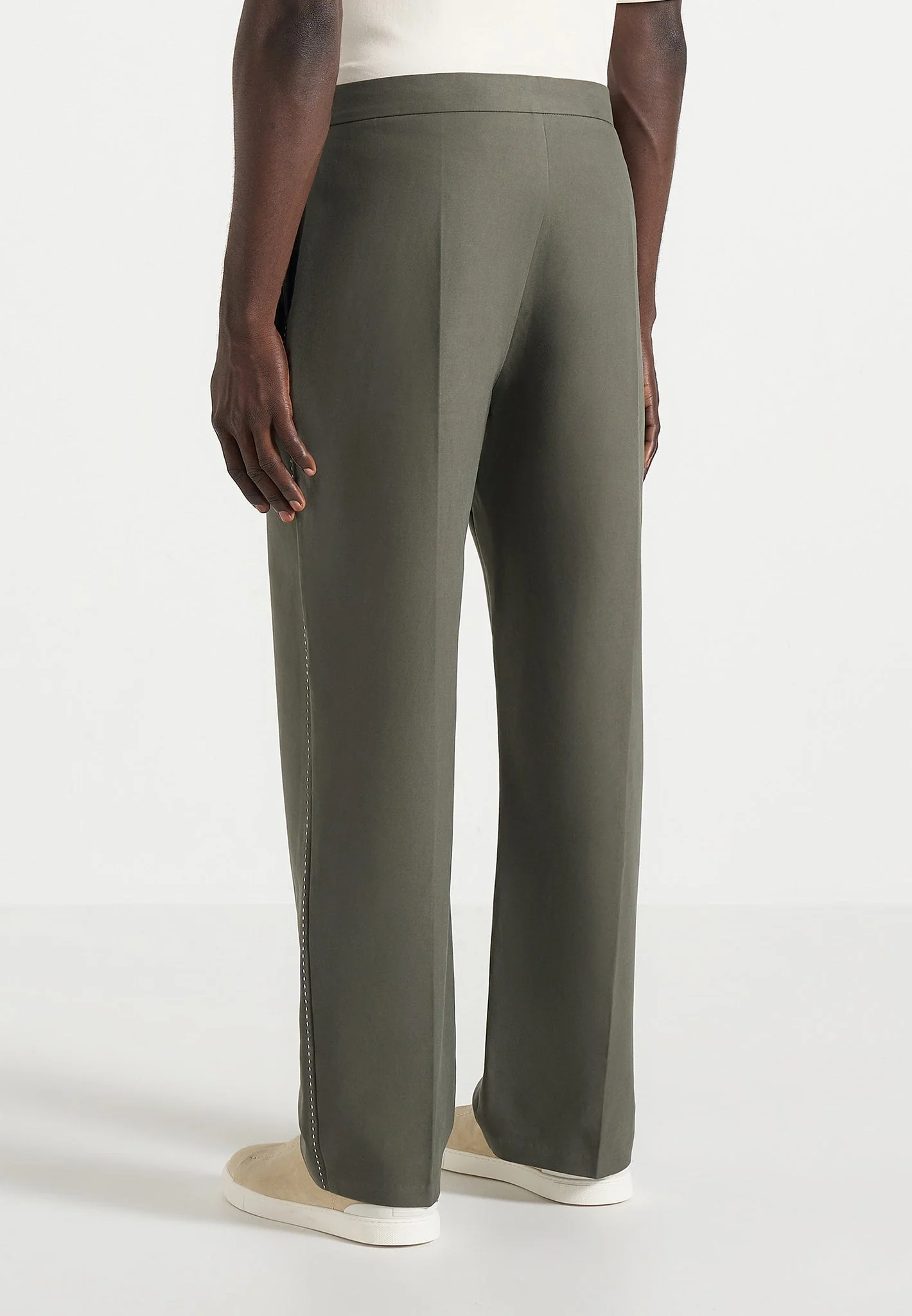 Henri - Foldover Trousers - Olive - Image 6