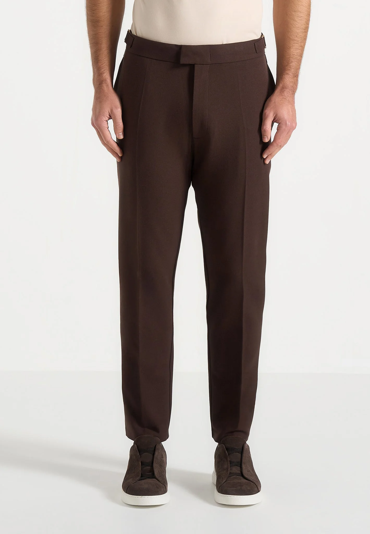 Hubert - Slim Fit Tailored Trousers - Brown - Image 4