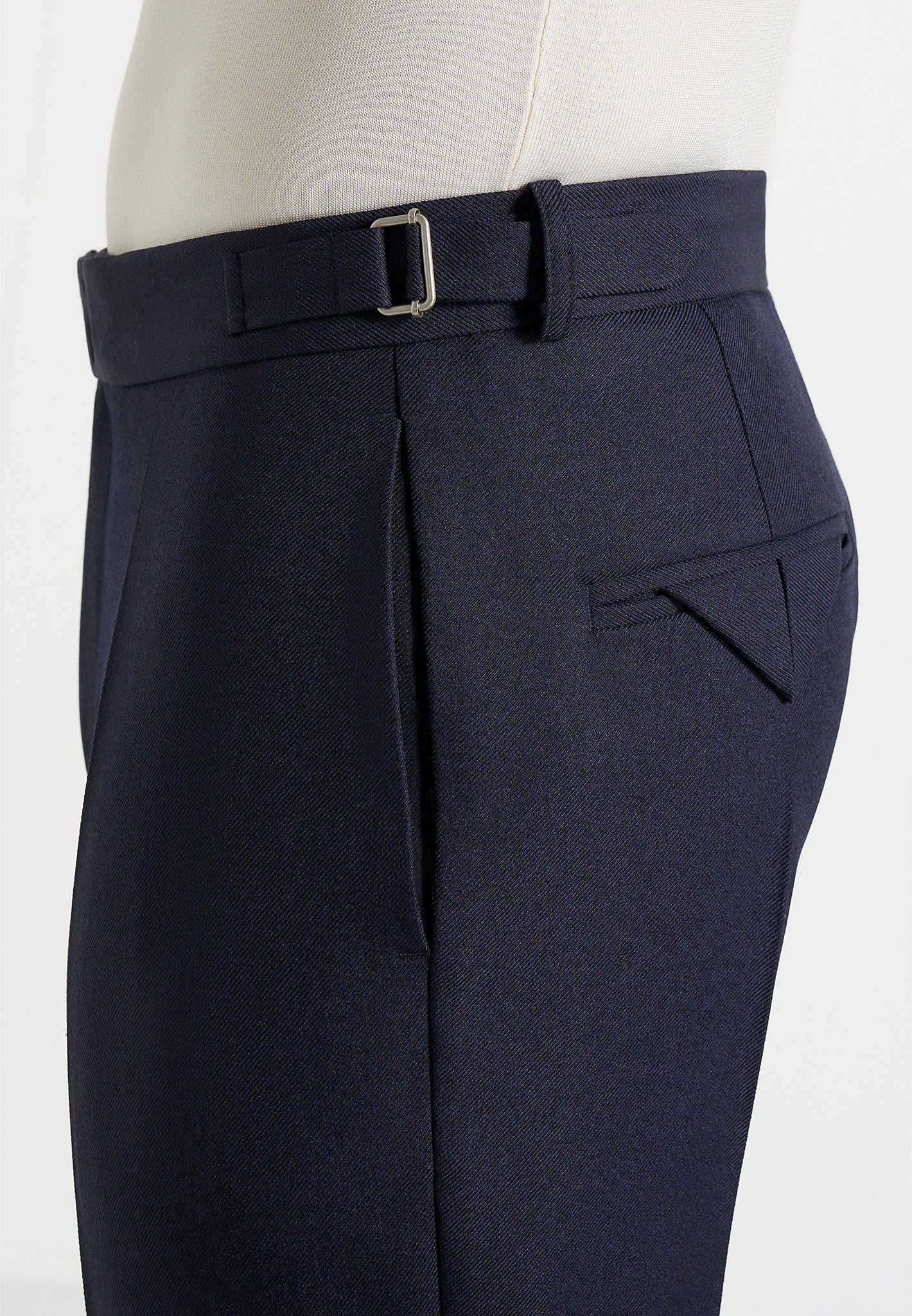Hubert - Slim Fit Tailored Trousers - Navy - Image 3
