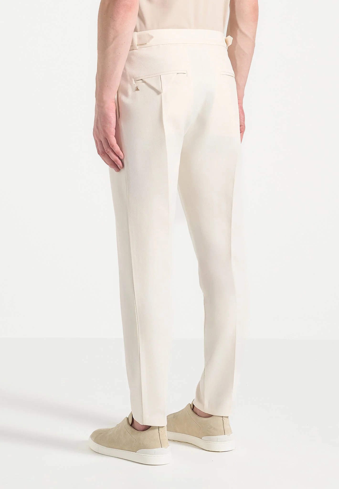 Hubert - Slim Fit Tailored Trousers - Off White - Image 4