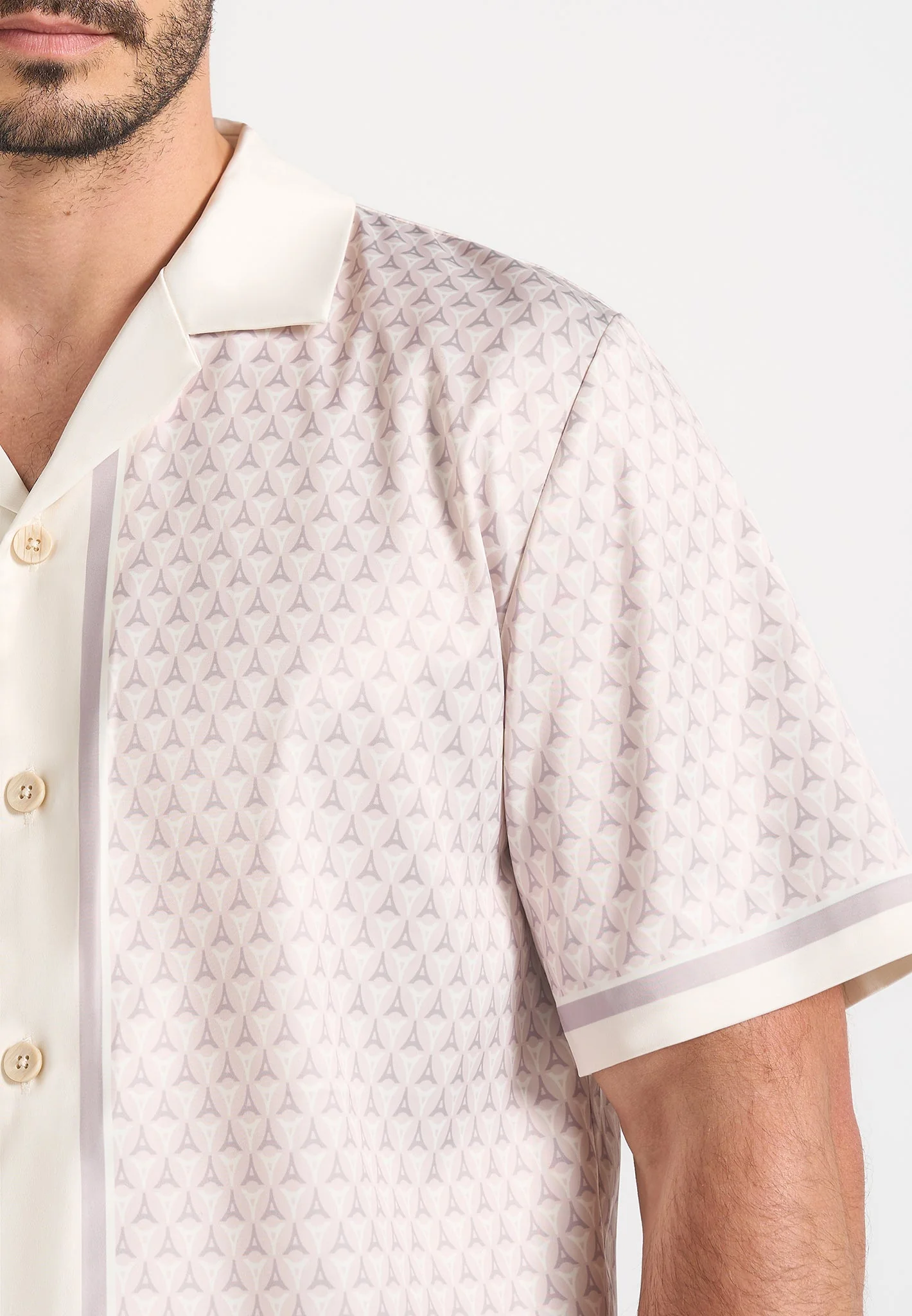 Idriss - Eiffel Monogram Resort Shirt - Cream - Image 5