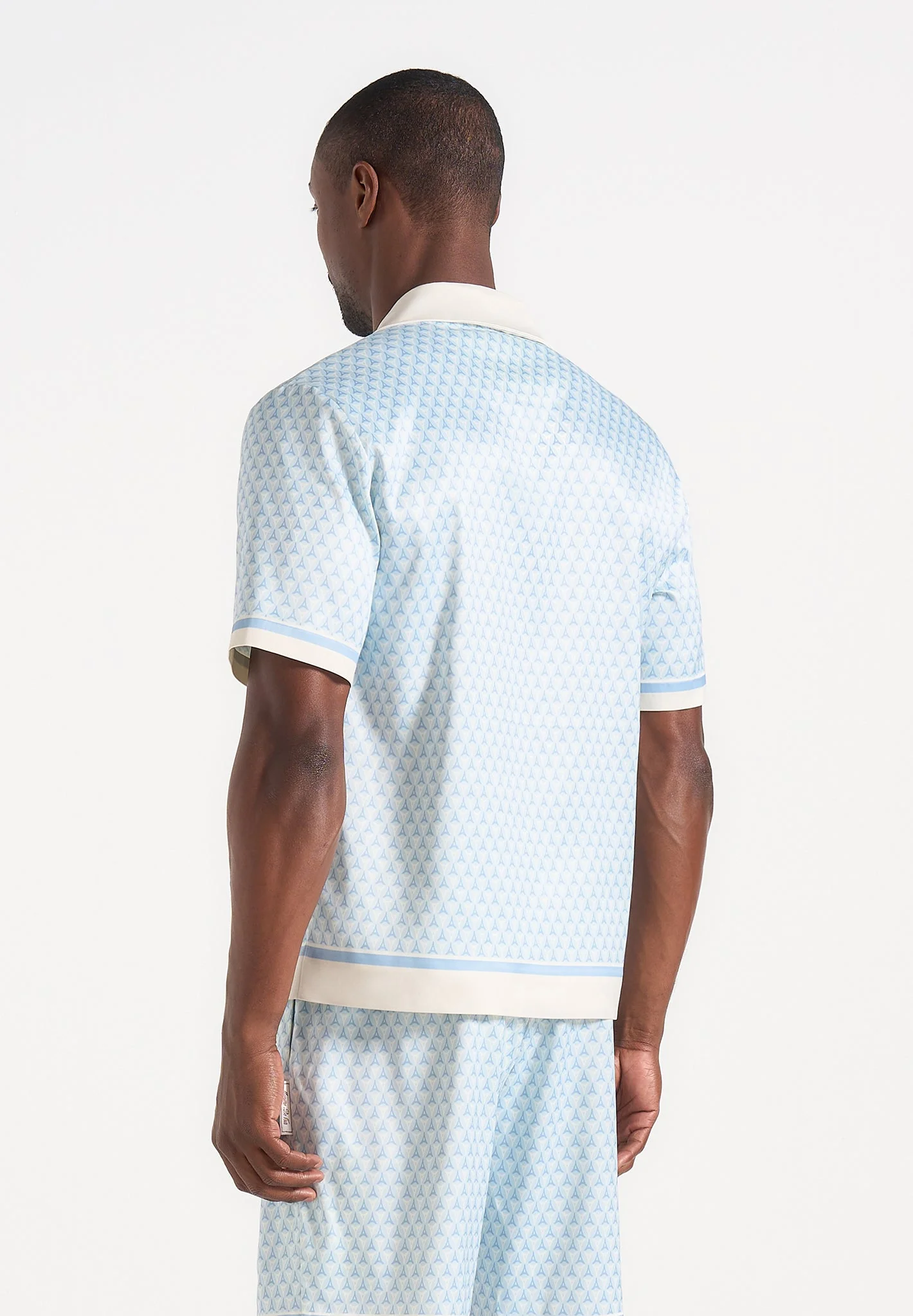 Idriss - Eiffel Monogram Resort Shirt - Pale Blue - Image 3