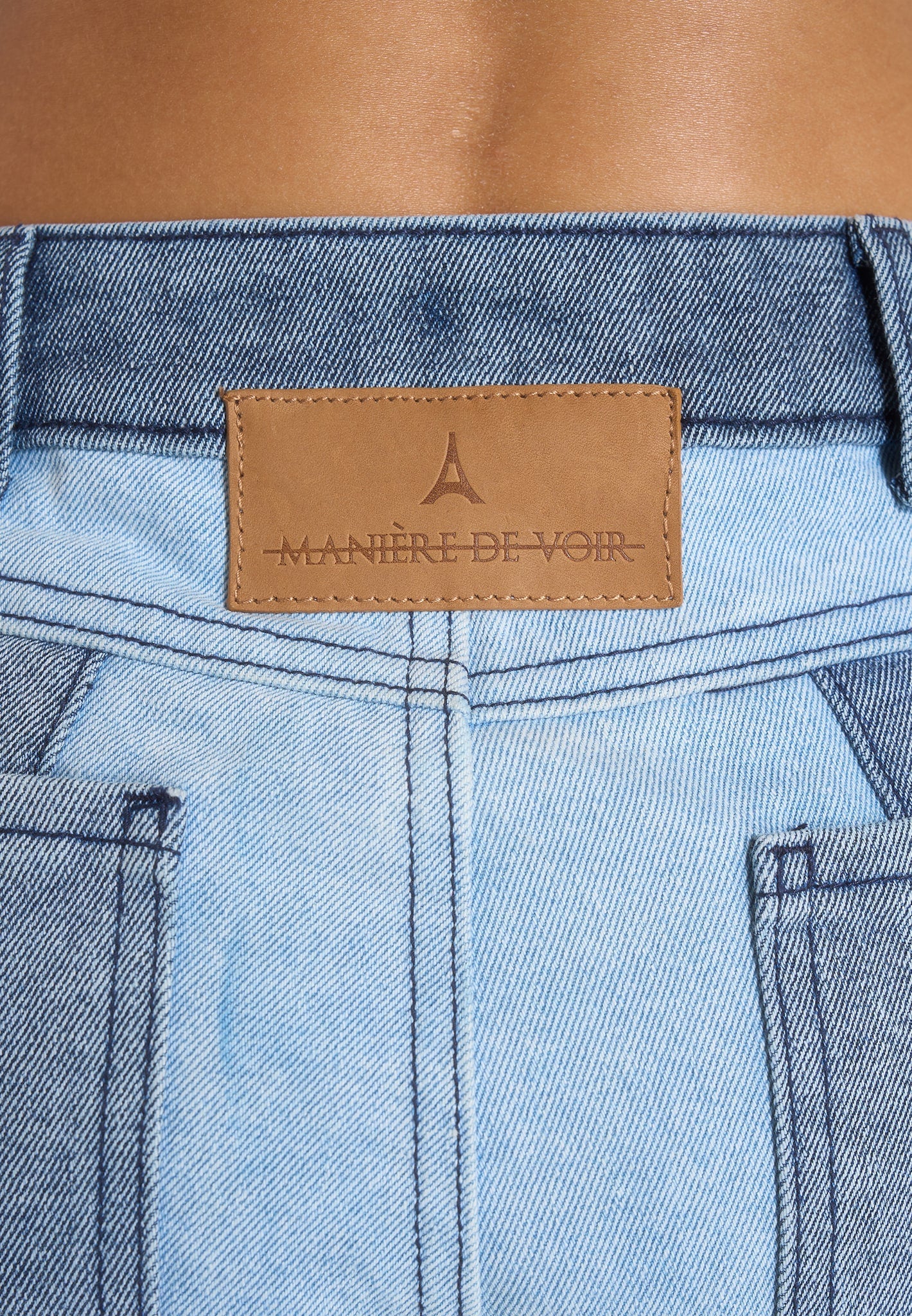 Jacinda - Colour Block Denim Jeans - Mid Blue - Image 4