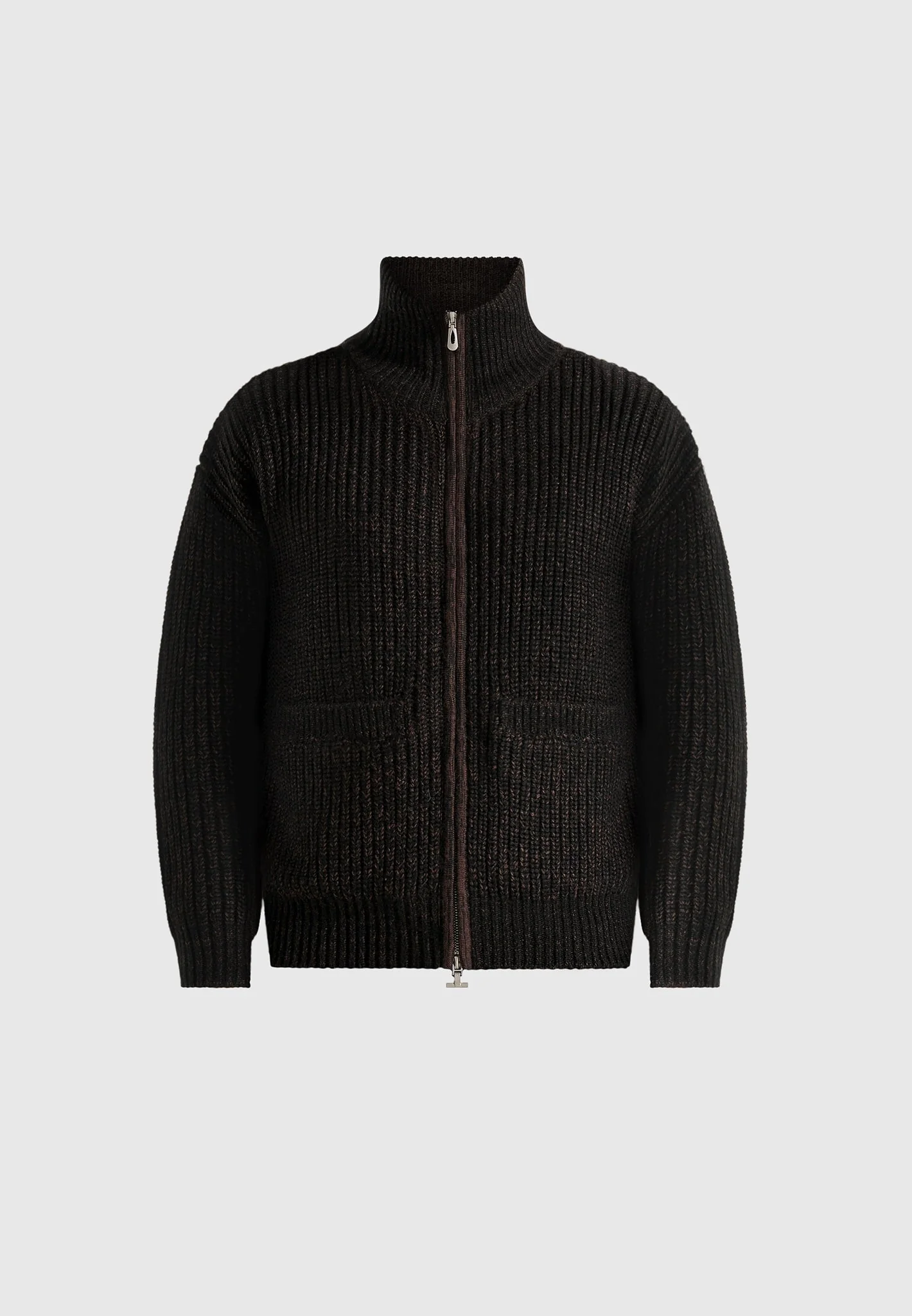 Jamie - Unisex Speckled Zip Through Jacket - Black - Image 10