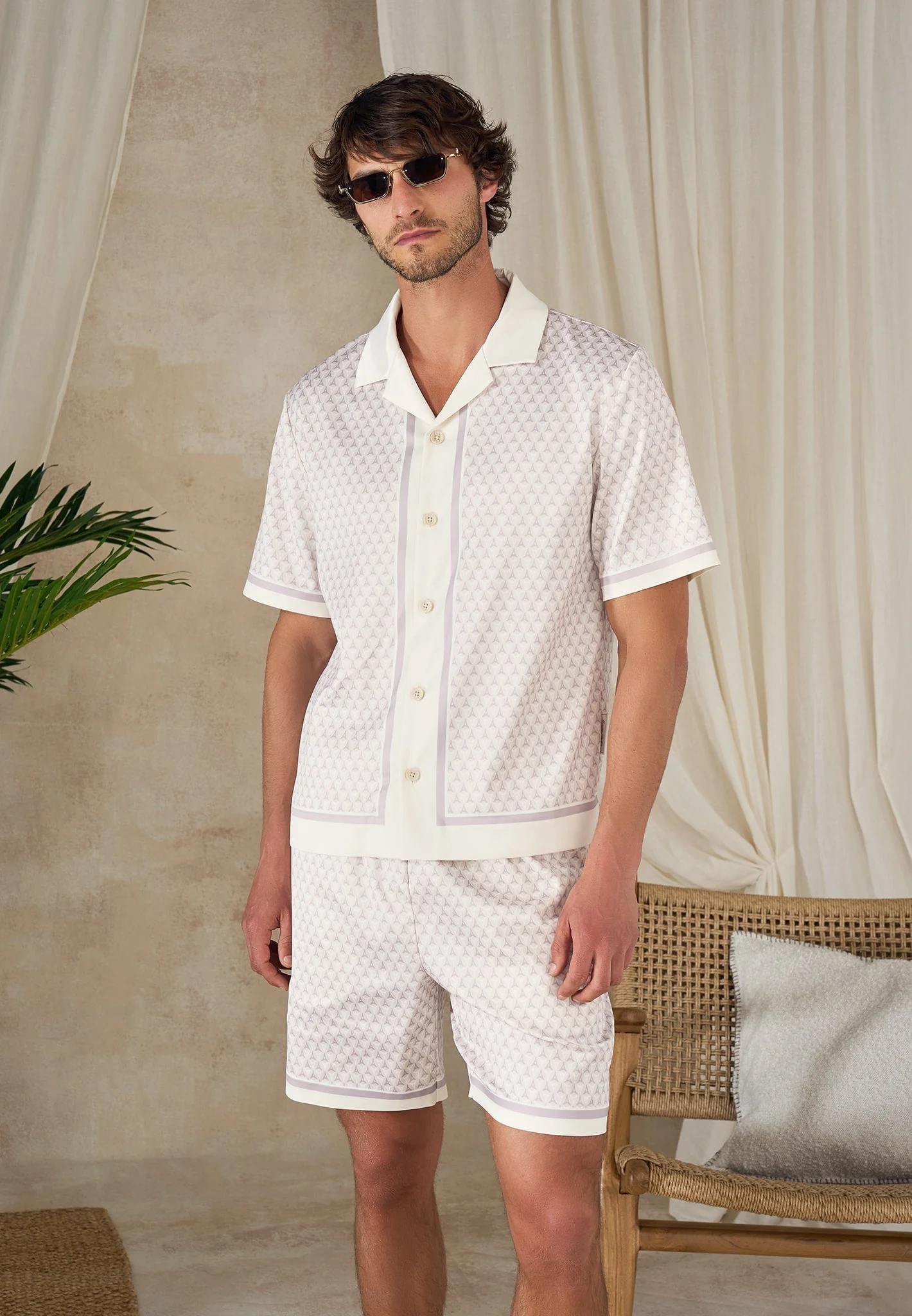 Jordan - Eiffel Monogram Shorts - Cream - Image 5