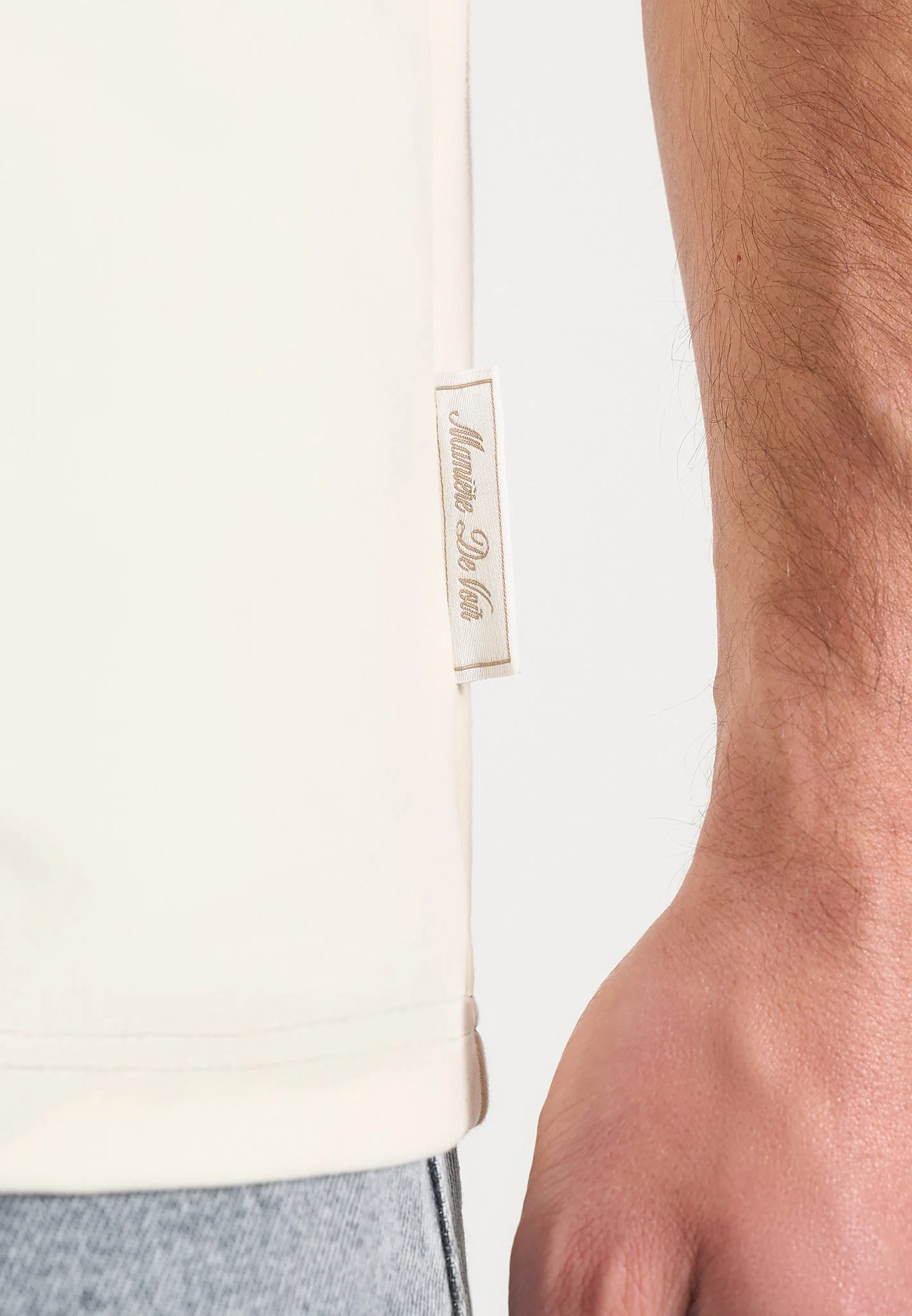 Joris - Whipstitch Pocket Detail T-Shirt - Cream - Image 5