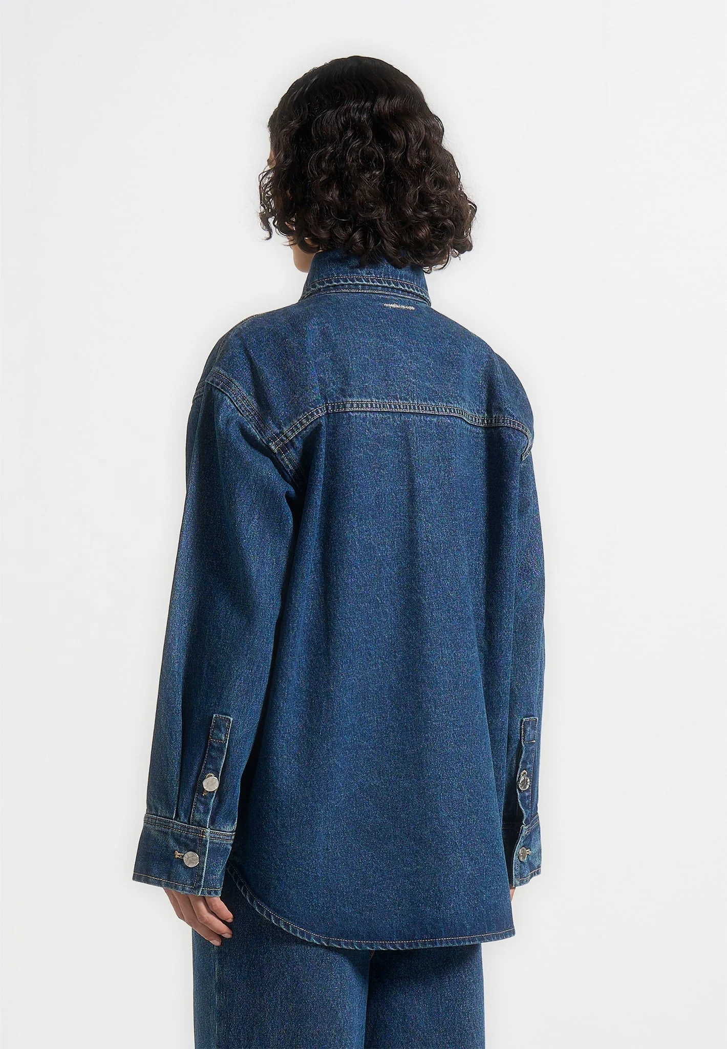 Joy - Oversized Denim Shirt - Indigo - Image 5