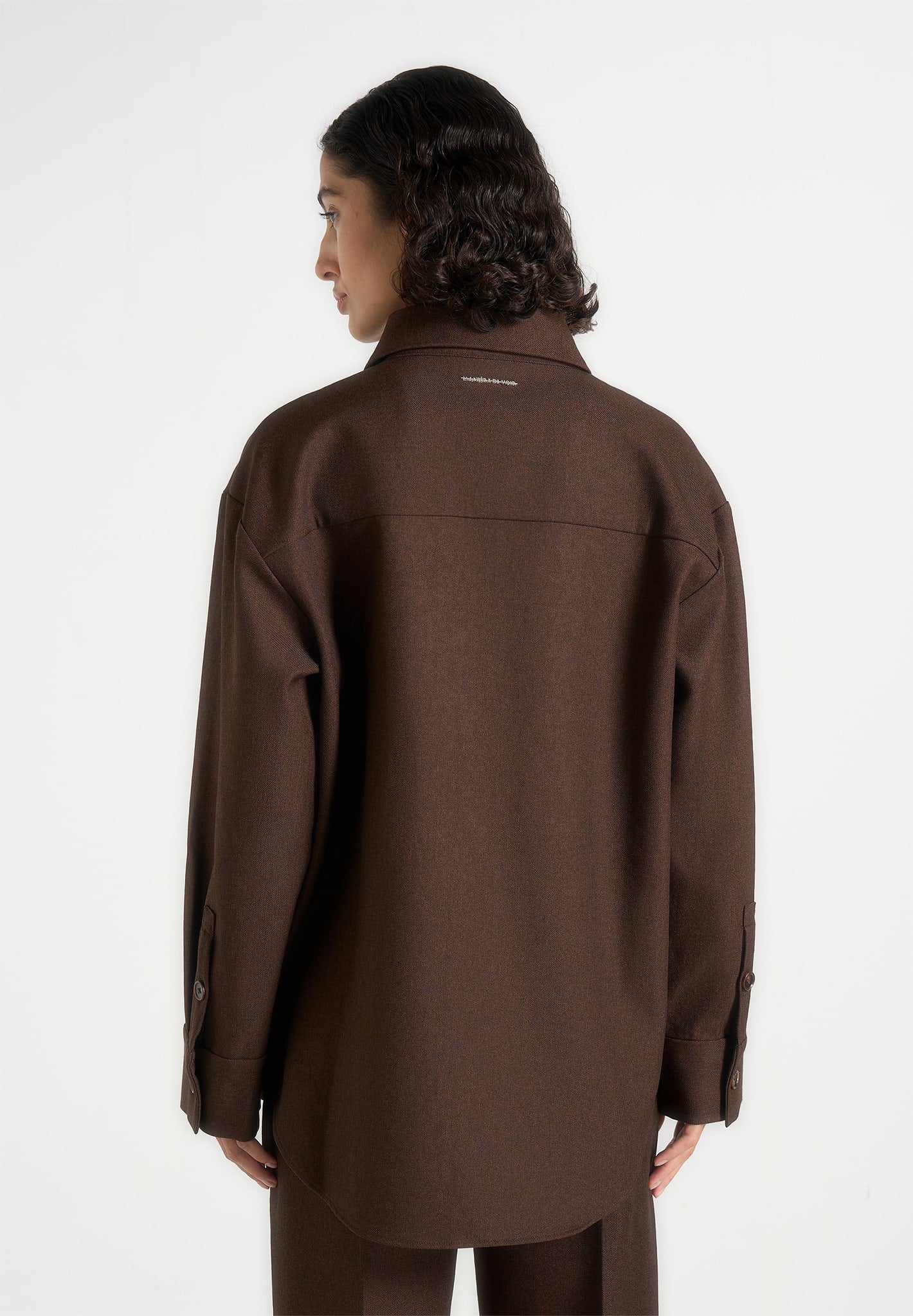 Joy - Tailored Oversized Shirt - Brown - Image 3