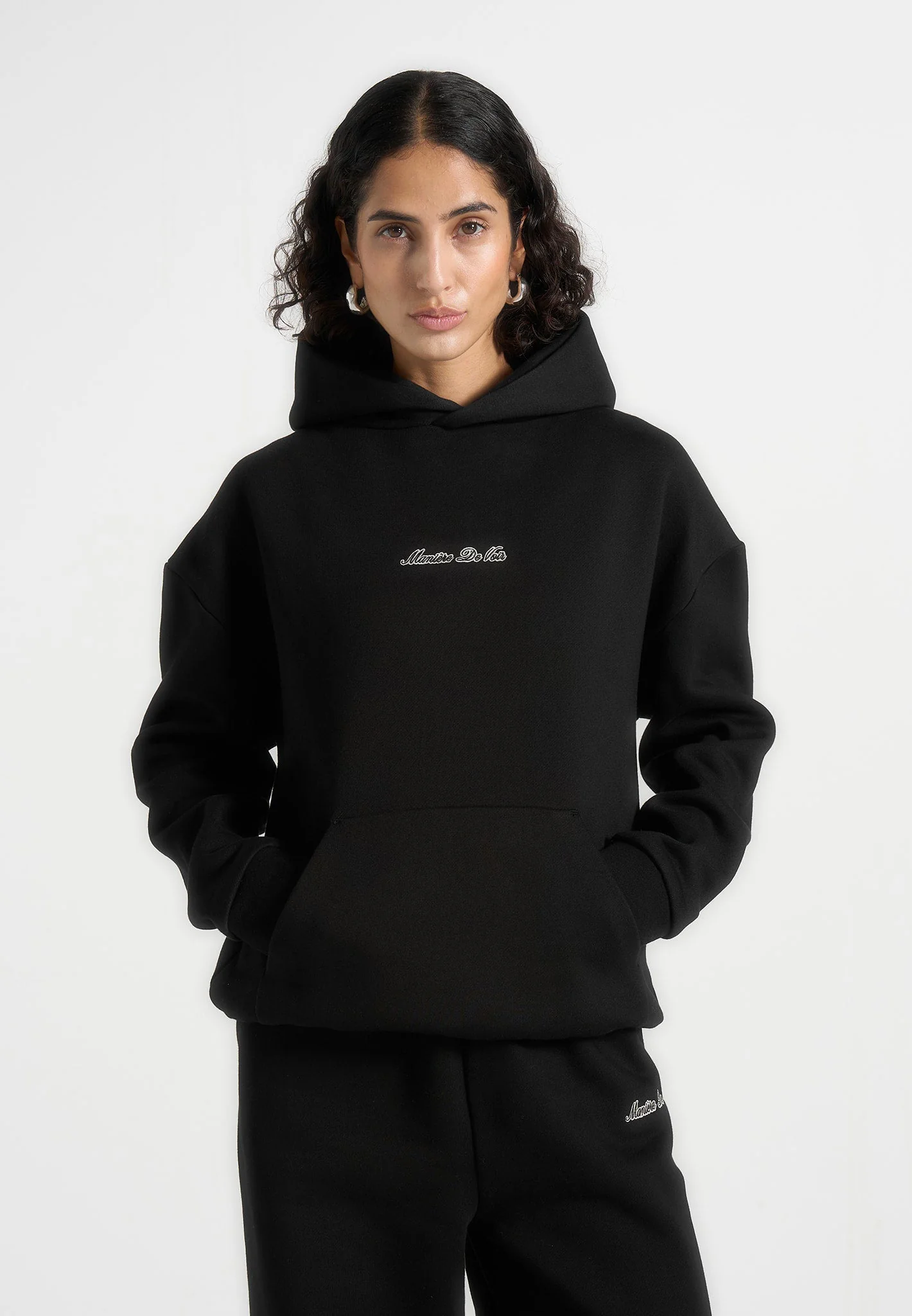 JS001 - Unisex Signature Relaxed Fit Hoodie - Black - Image 4