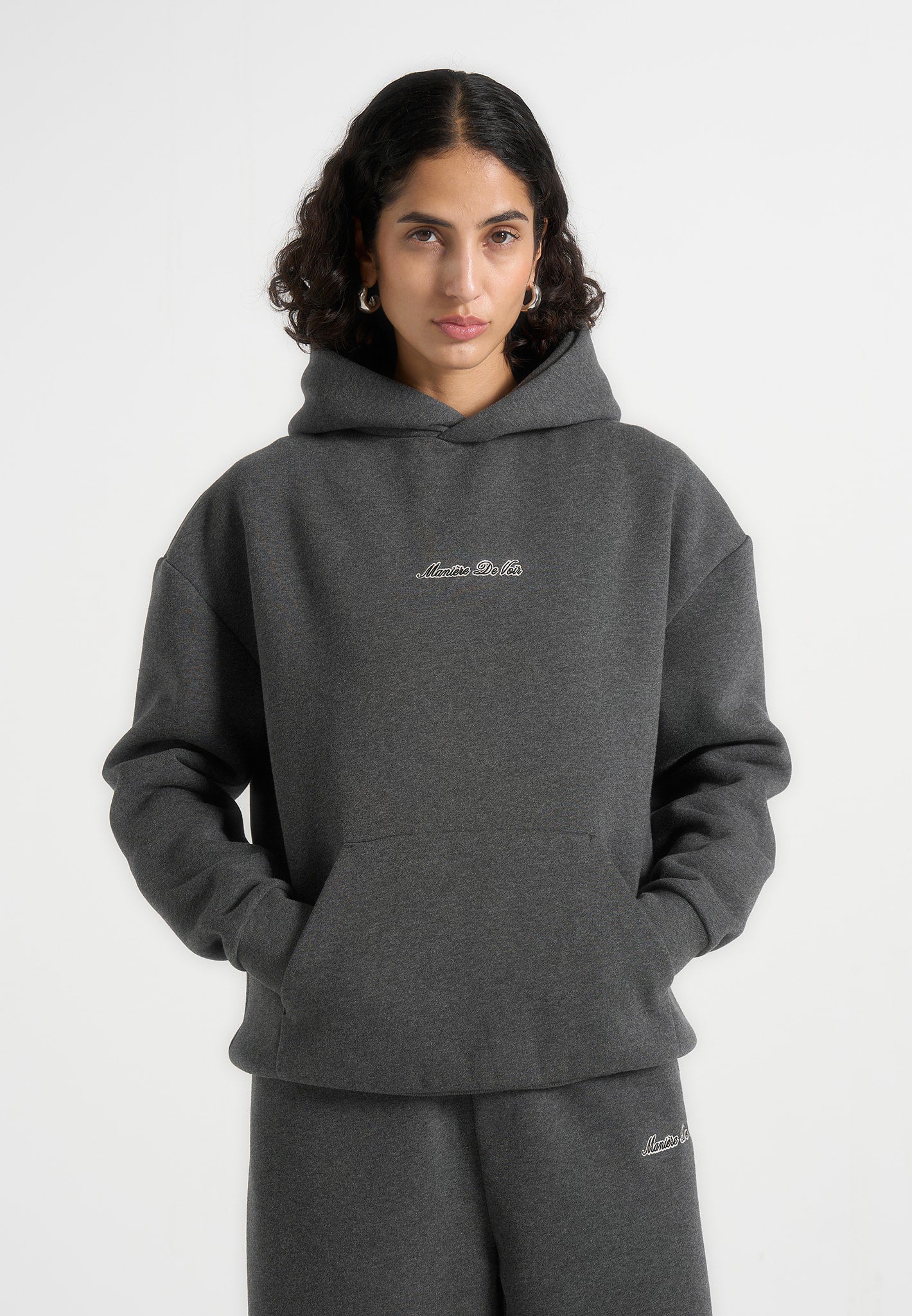 JS001 - Unisex Signature Relaxed Fit Hoodie - Charcoal Grey - Image 10