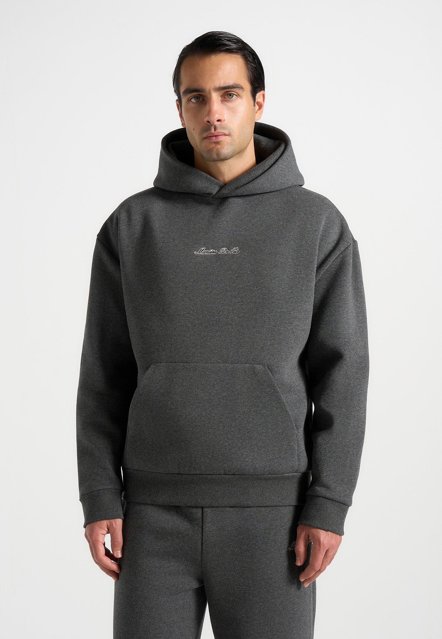 JS001 - Unisex Signature Relaxed Fit Hoodie - Charcoal Grey - Image 11